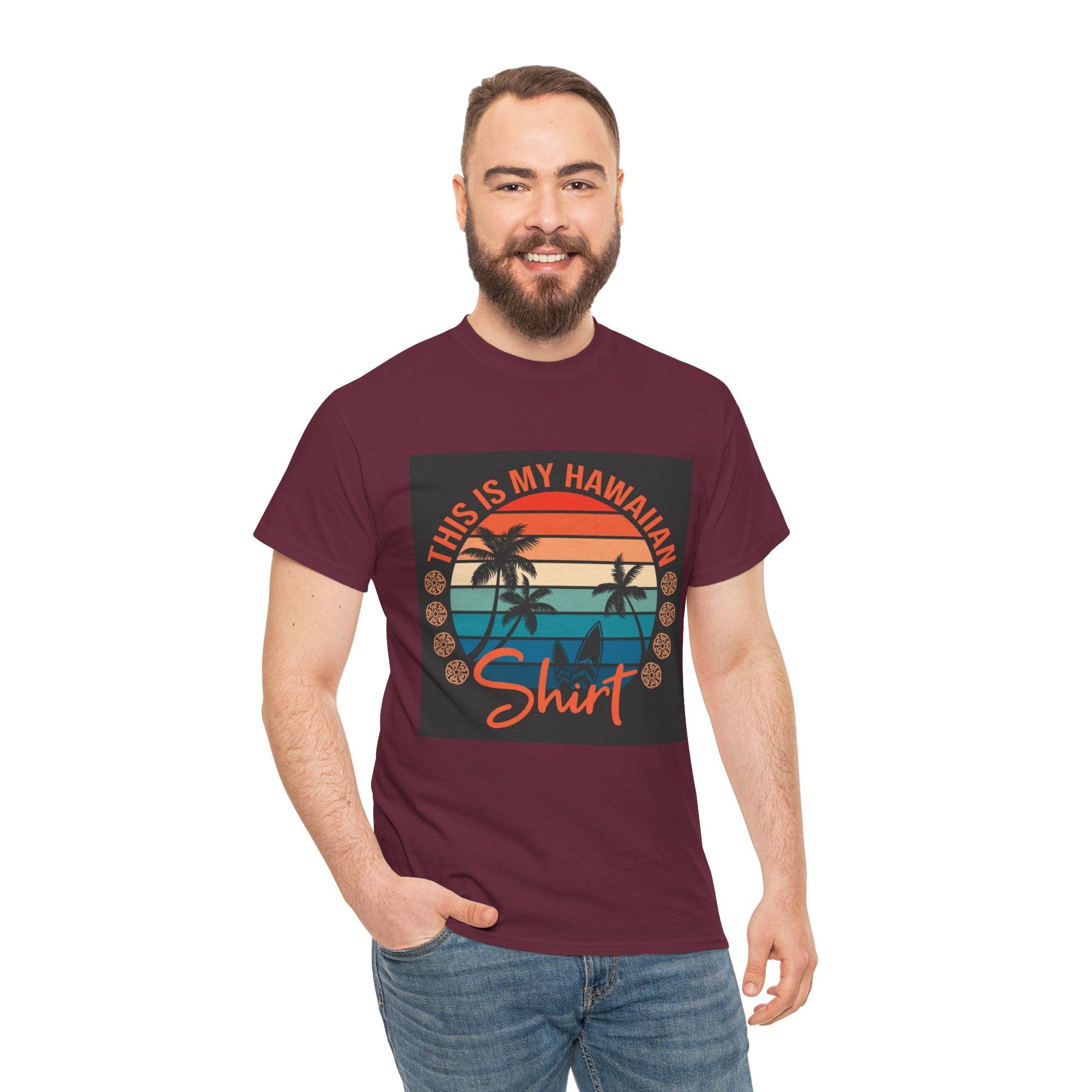 This Is My Hawaiian Shirt Tee — Vintage Sunset Palm Beach T-Shirt