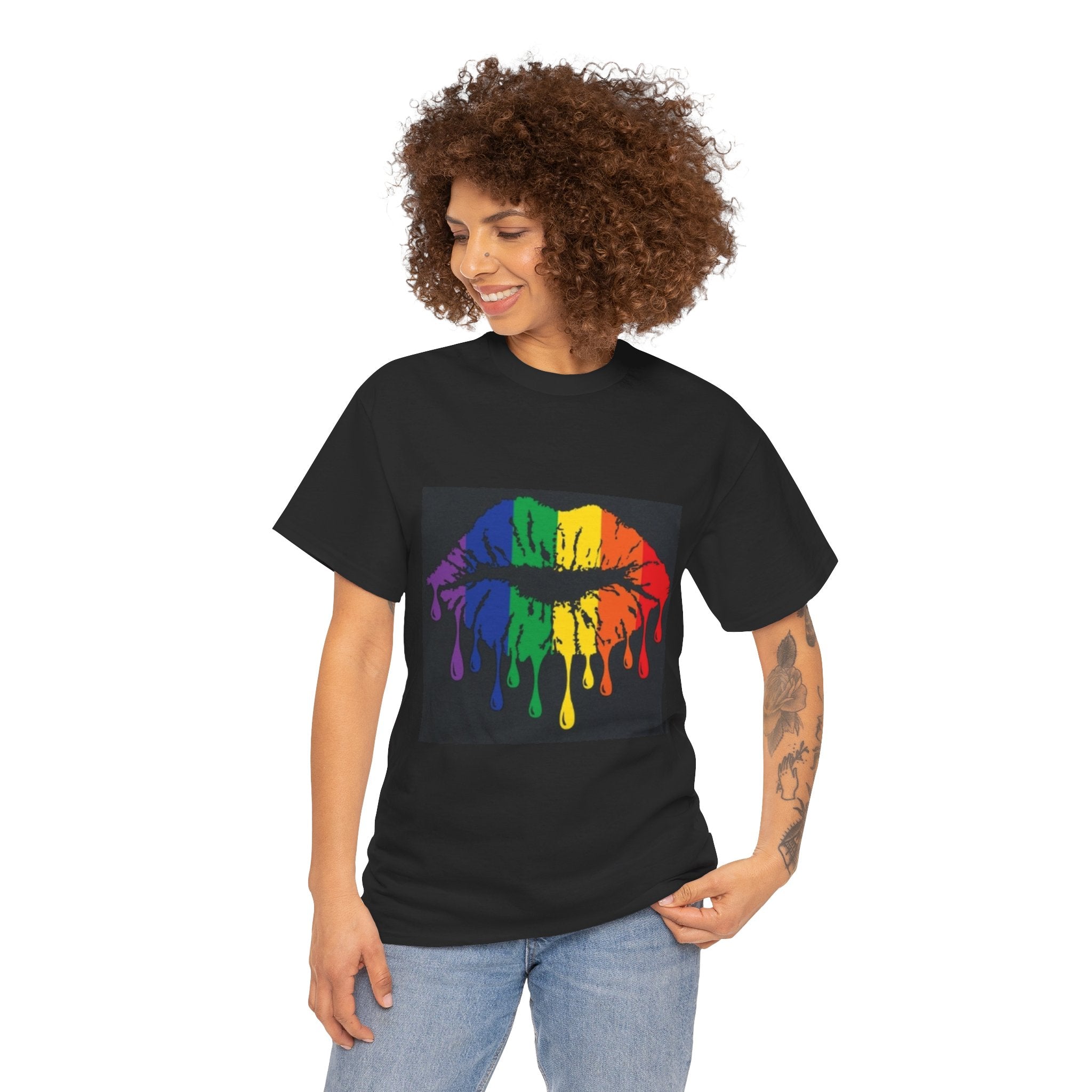 Rainbow Drip Kiss T-Shirt – LGBTQ+ Pride Graphic Tee