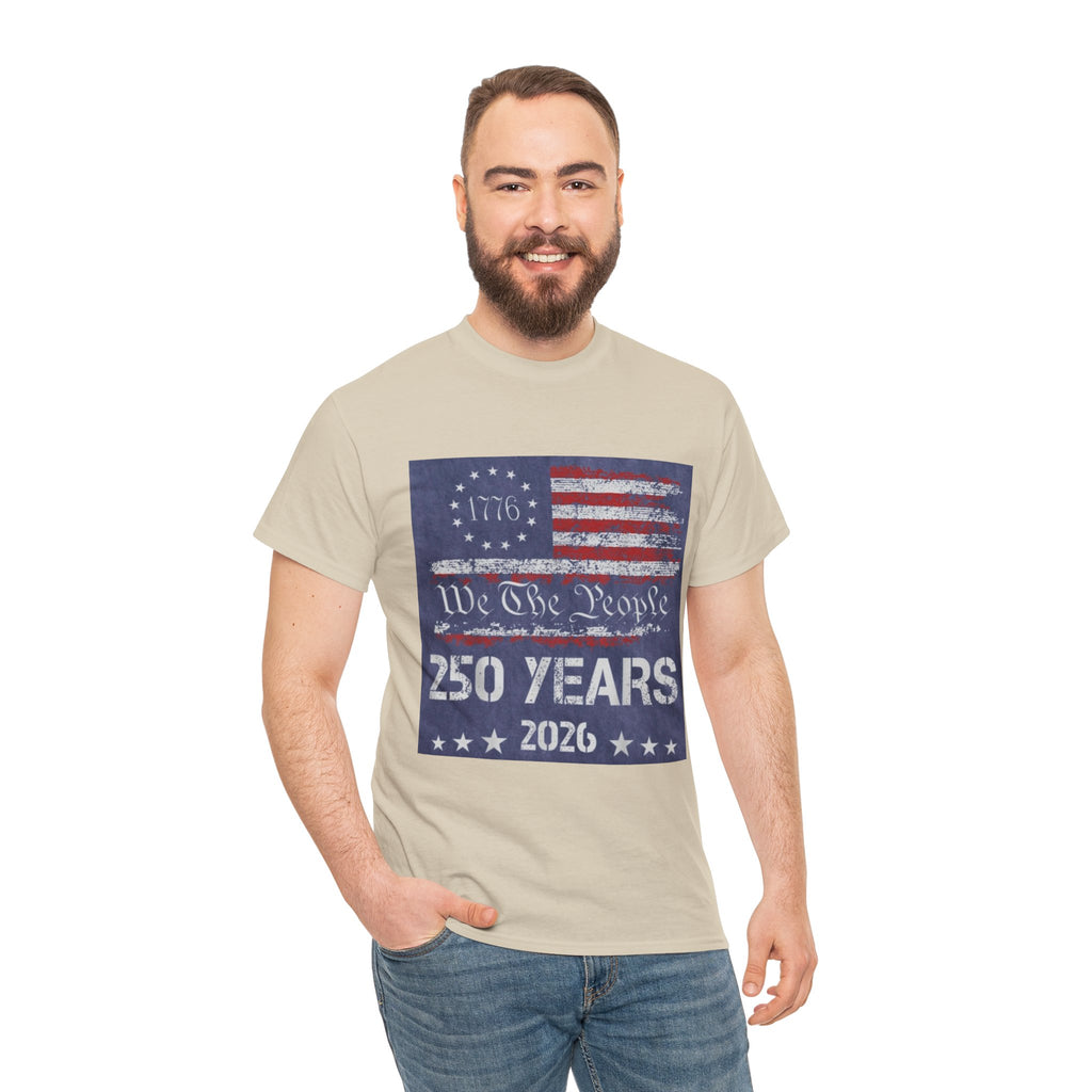 T-Shirt — Vintage 'We The People 250 Years 2026' Patriotic American Flag Tee