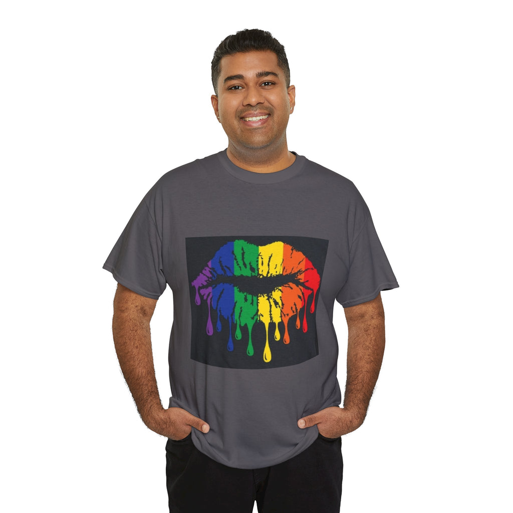 Rainbow Drip Kiss T-Shirt – LGBTQ+ Pride Graphic Tee