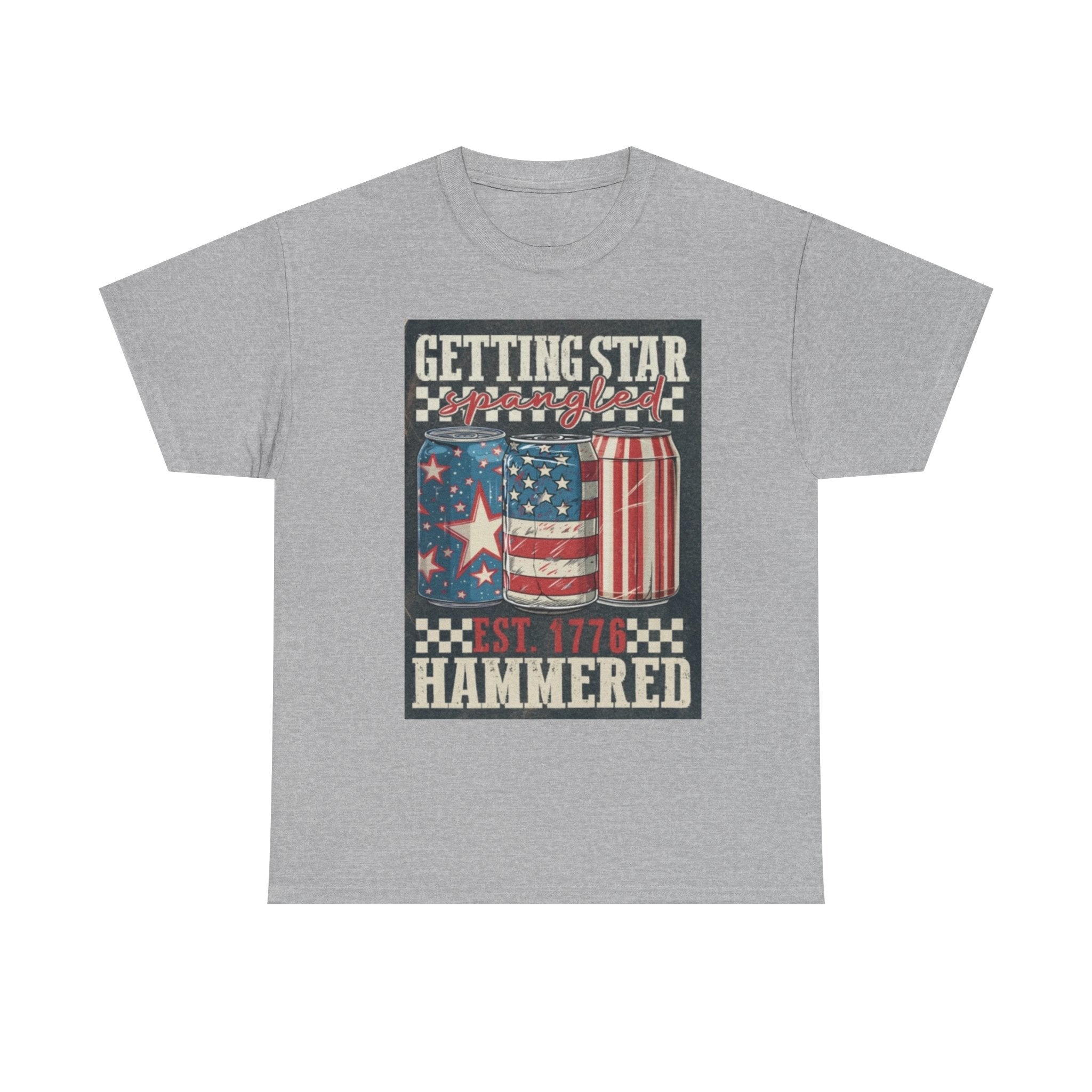 Getting Star Hammered Tee — Patriotic 4th of July Beer Can T-Shirt (Est. 1776)