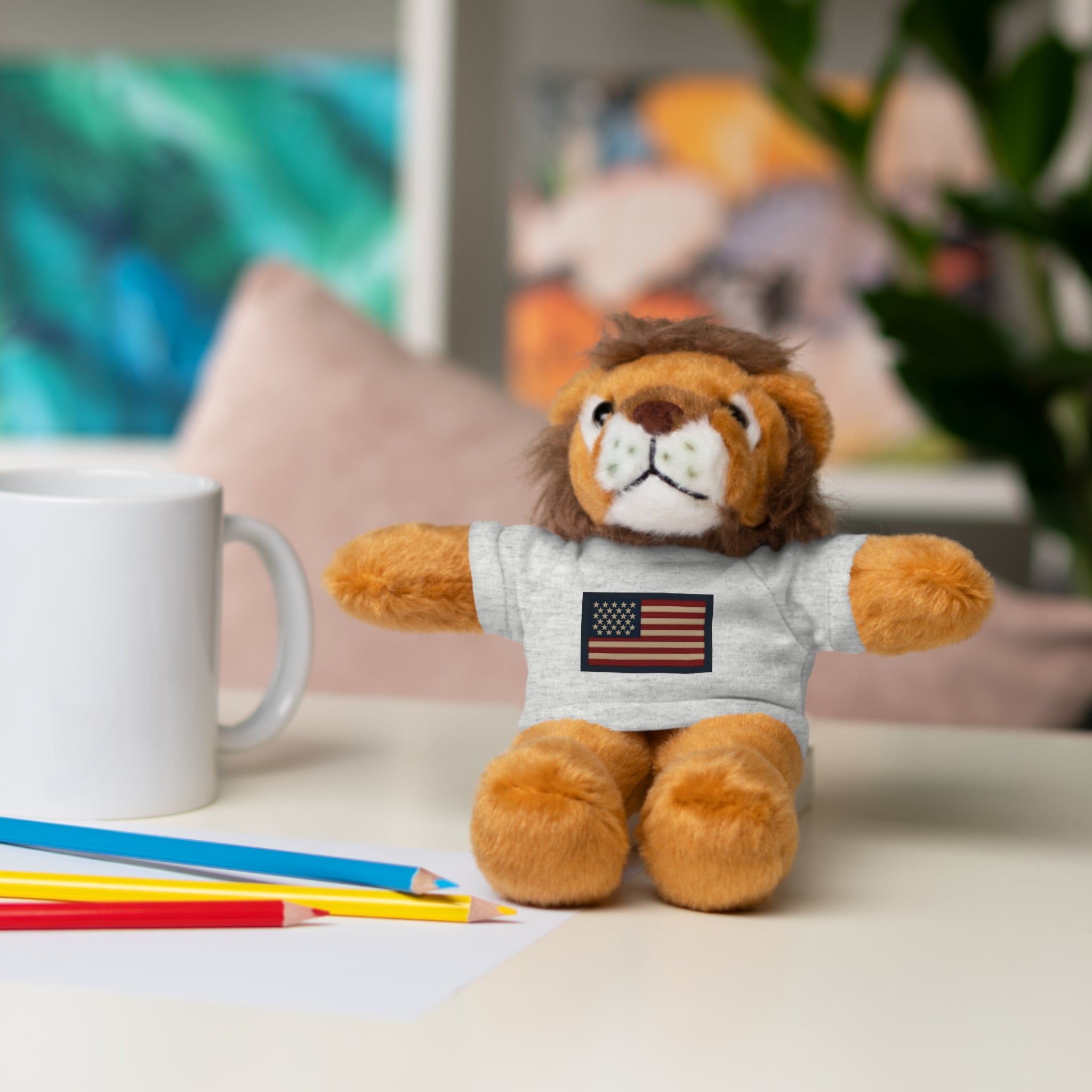 American Flag Teddy Bear with Tee — Patriotic Plush Gift