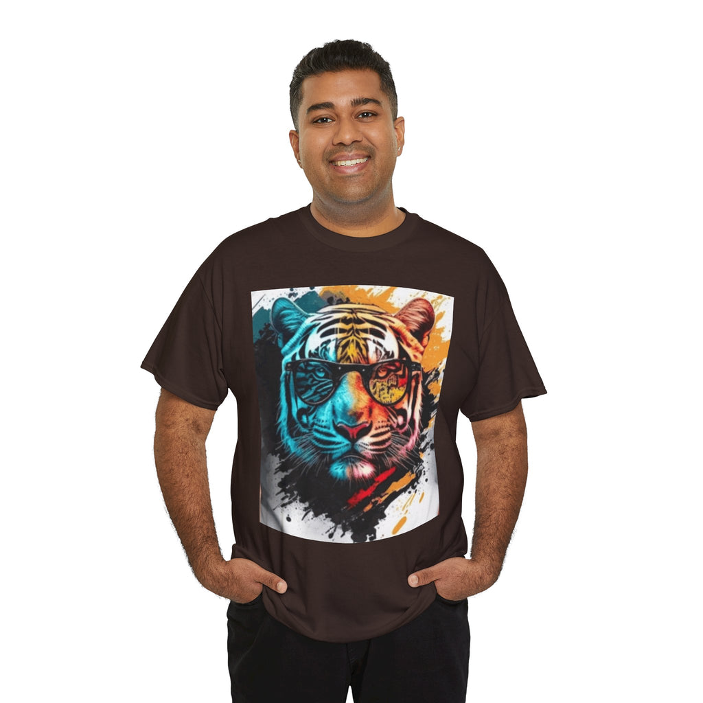 Tiger Portrait T-Shirt — Colorful Abstract Tiger Face Tee