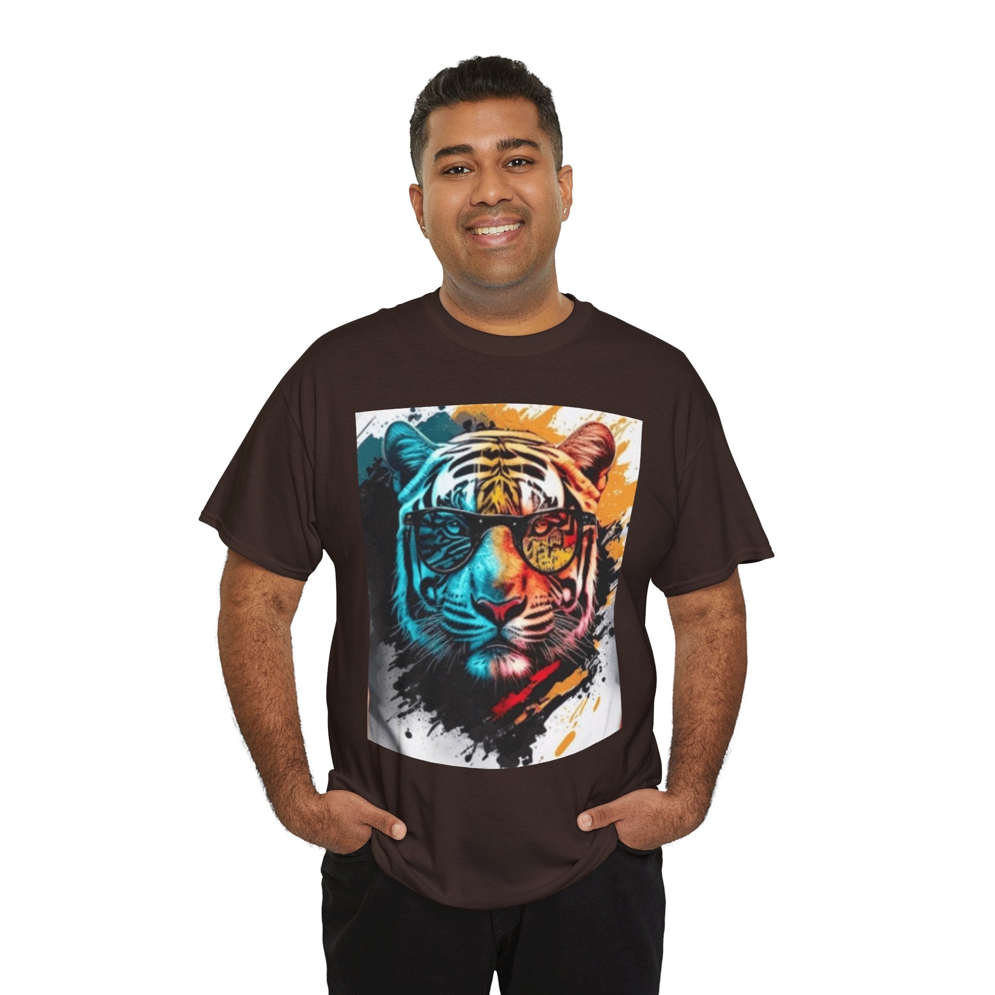 Tiger Portrait T-Shirt — Colorful Abstract Tiger Face Tee