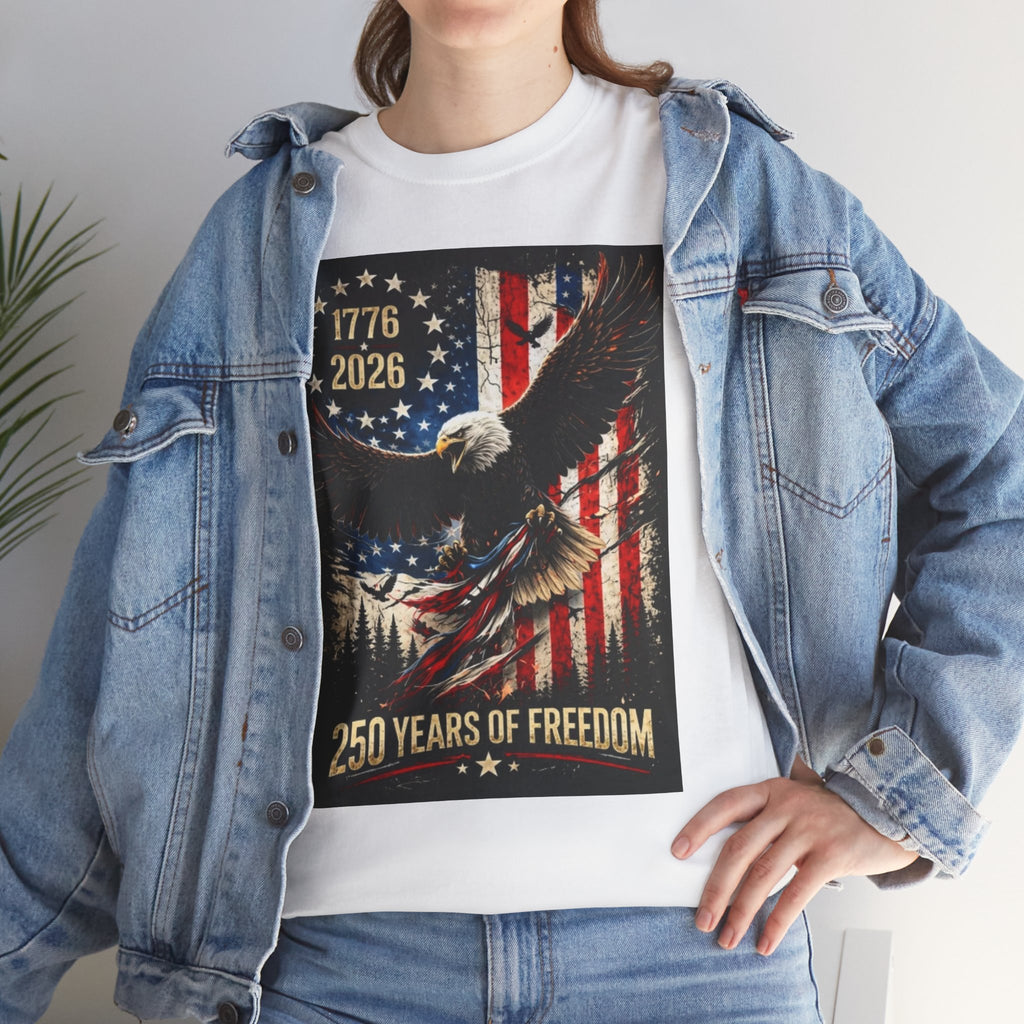 Patriotic Tee — 1776–2026 Bald Eagle "250 Years of Freedom" Shirt