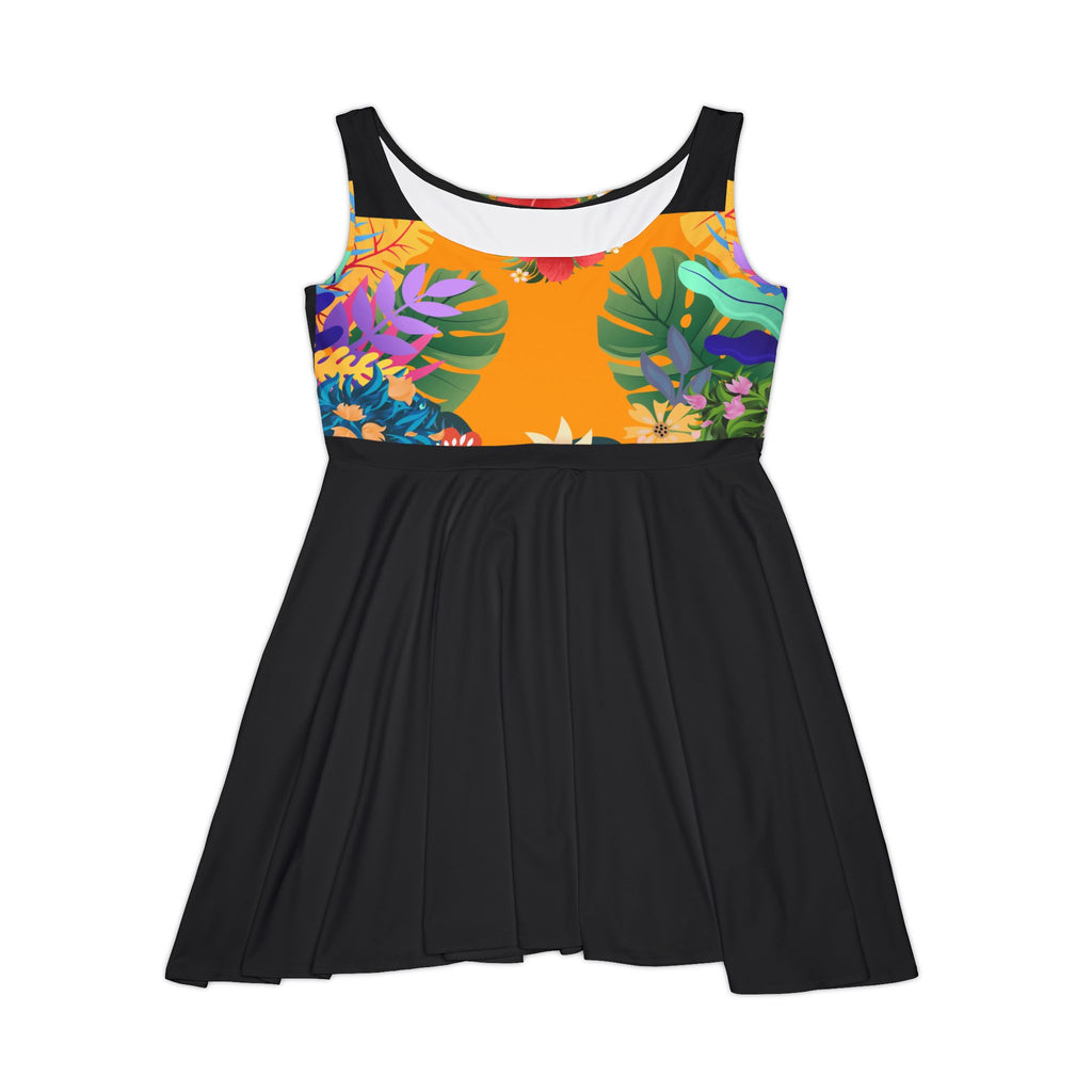 Tropical Floral Skater Dress — Colorful Botanic Print