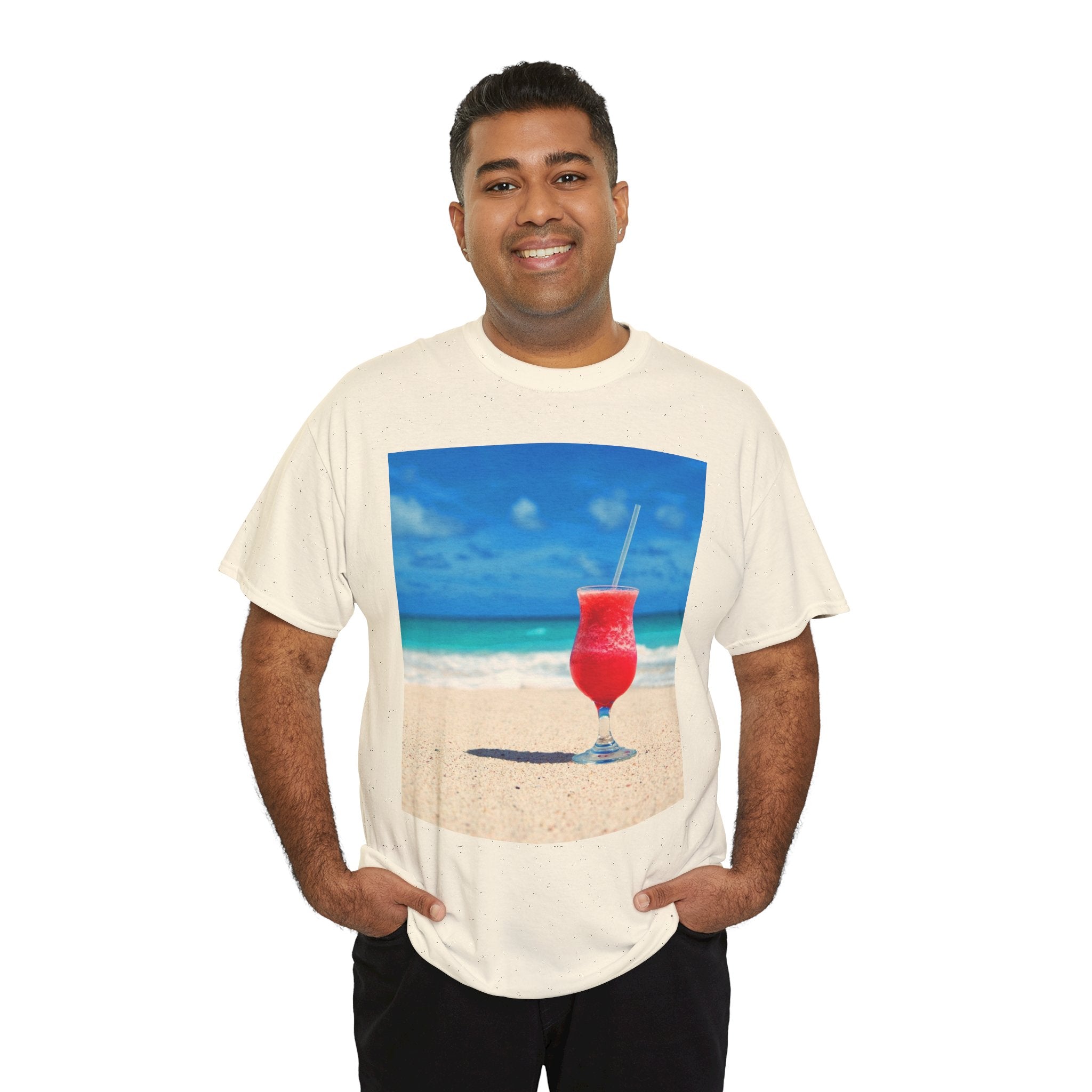 Tropical Beach Cocktail Graphic Tee (Summer Vacation Drink)