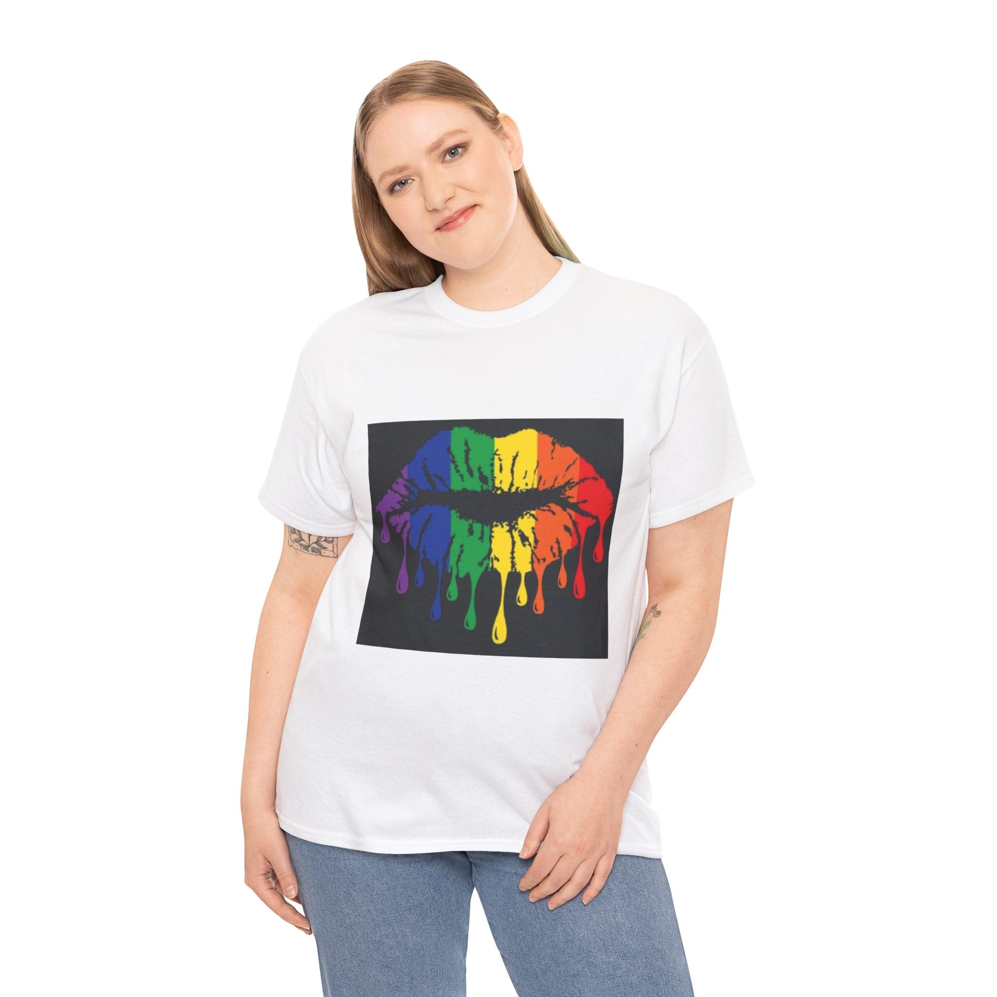 Rainbow Drip Kiss T-Shirt – LGBTQ+ Pride Graphic Tee