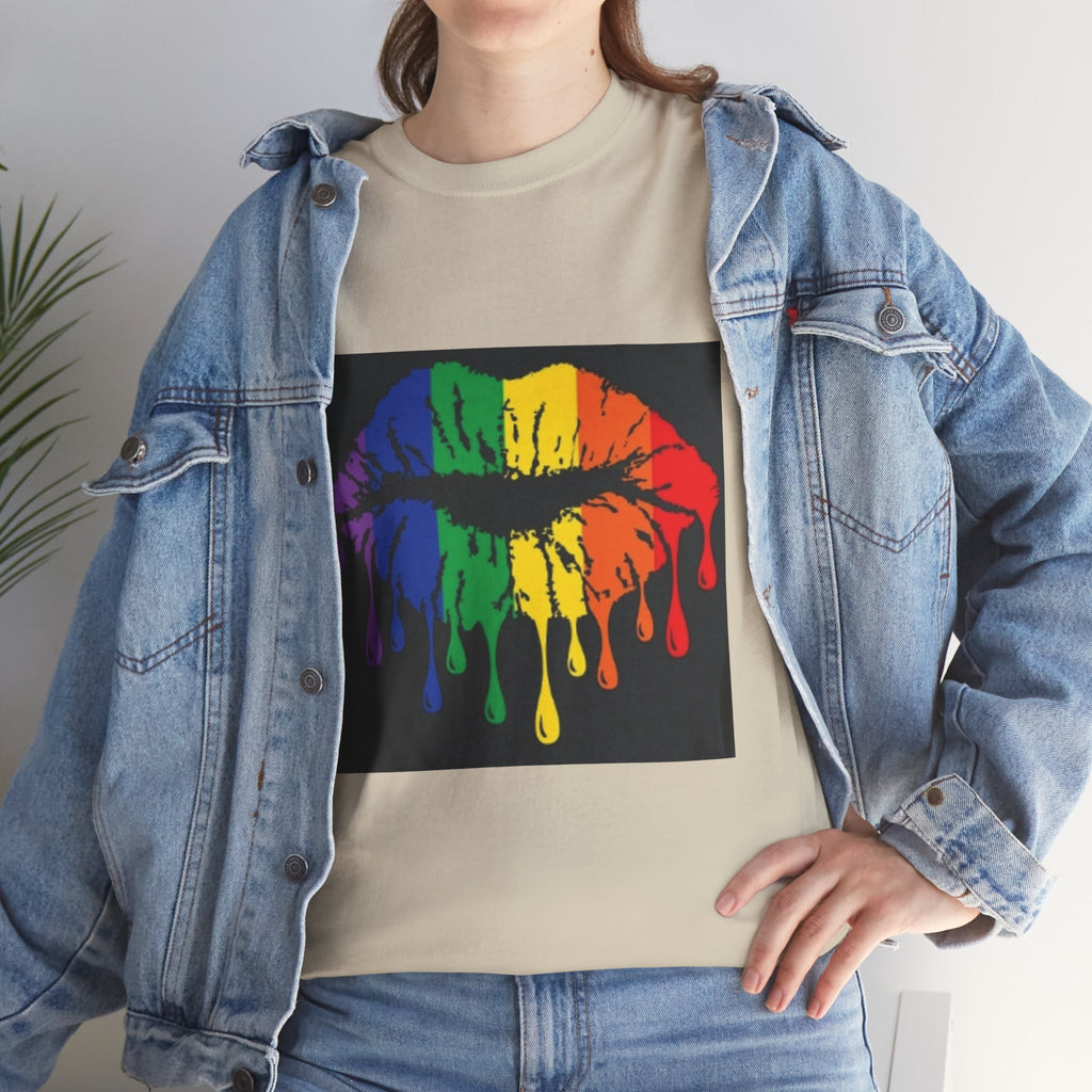 Rainbow Drip Kiss T-Shirt – LGBTQ+ Pride Graphic Tee