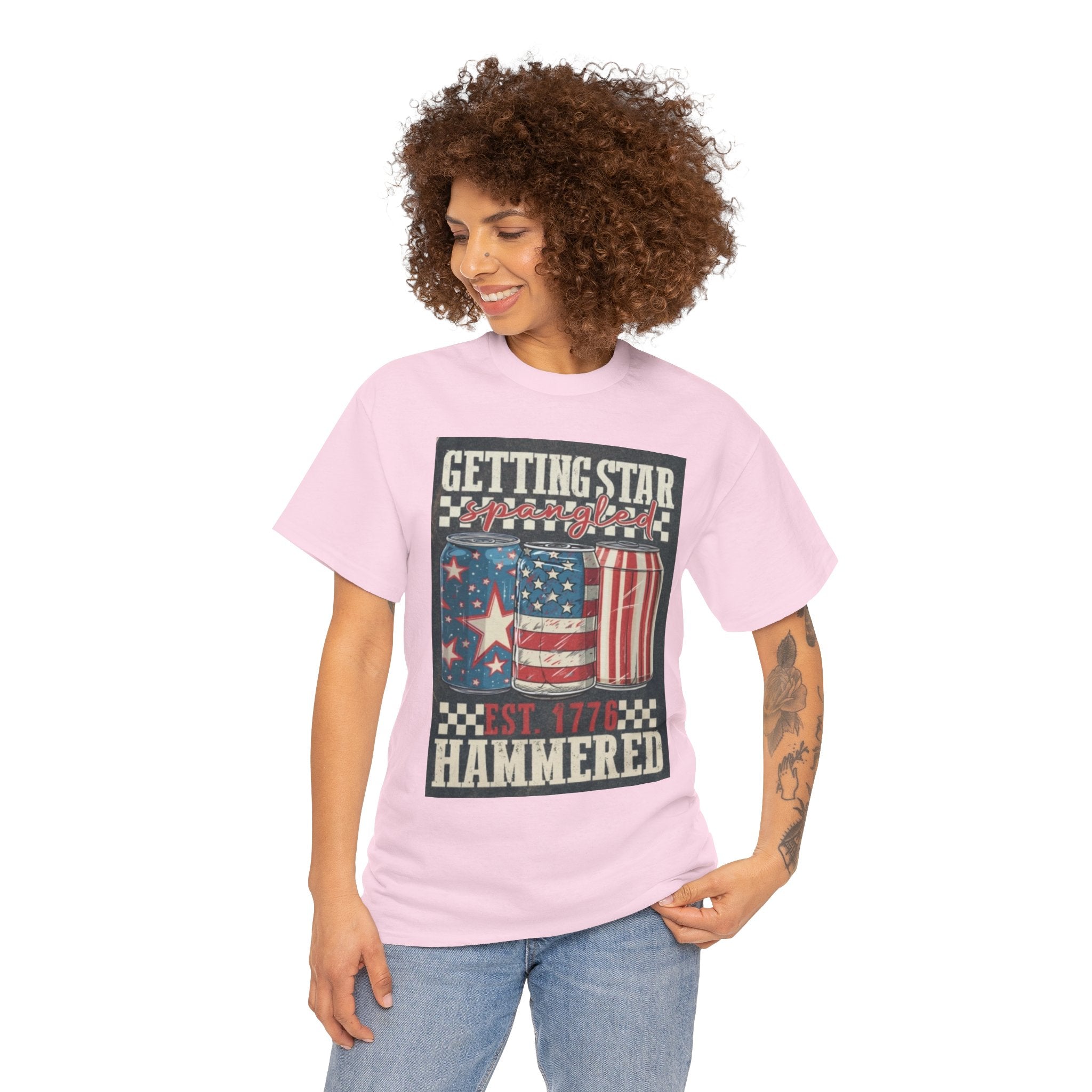 Getting Star Hammered Tee — Patriotic 4th of July Beer Can T-Shirt (Est. 1776)