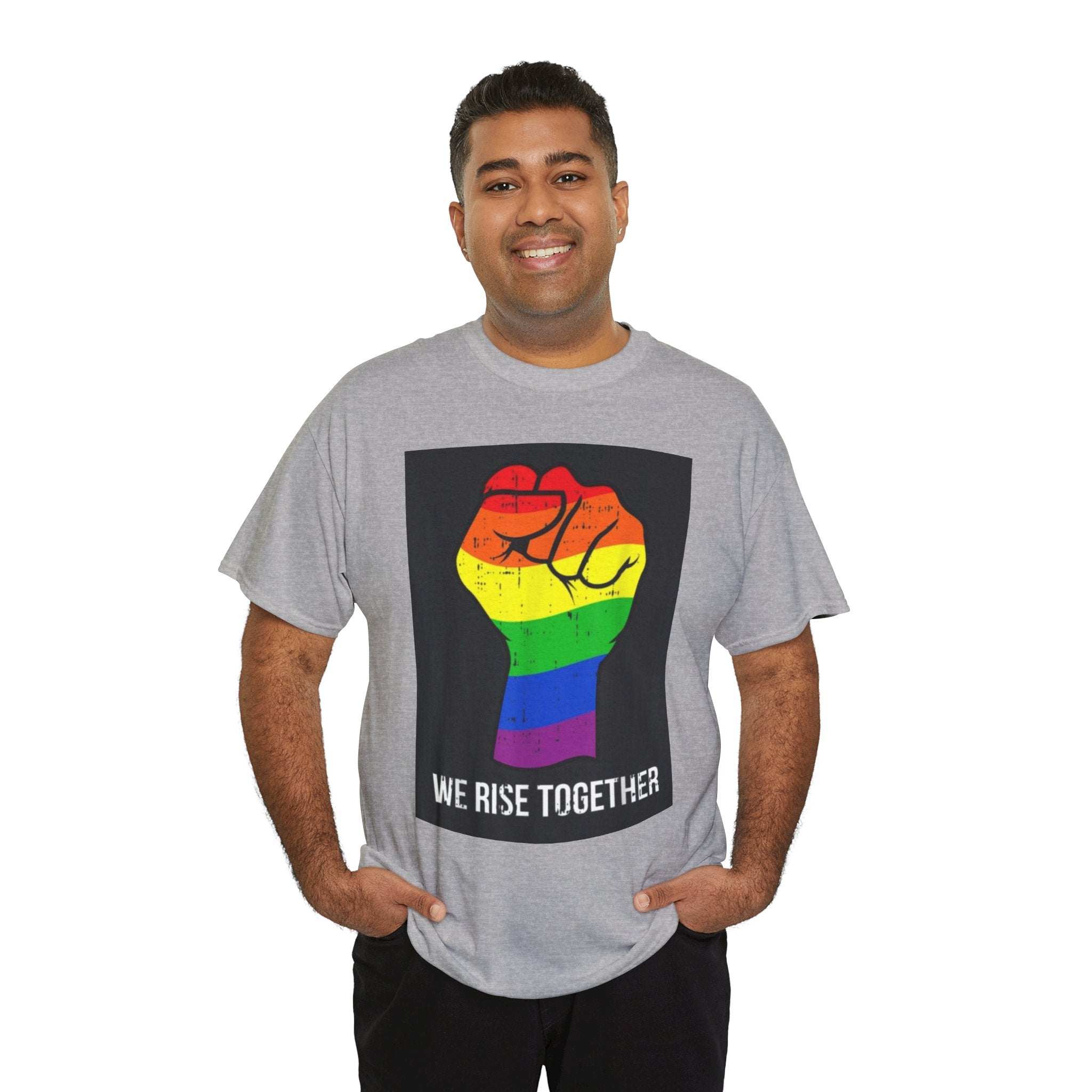 We Rise Together Rainbow Fist T-Shirt