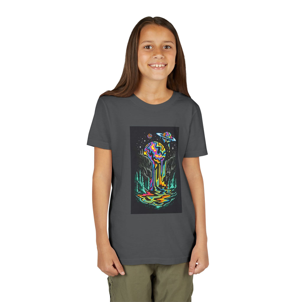 Youth Tee — Neon Drip Planet Space Graphic