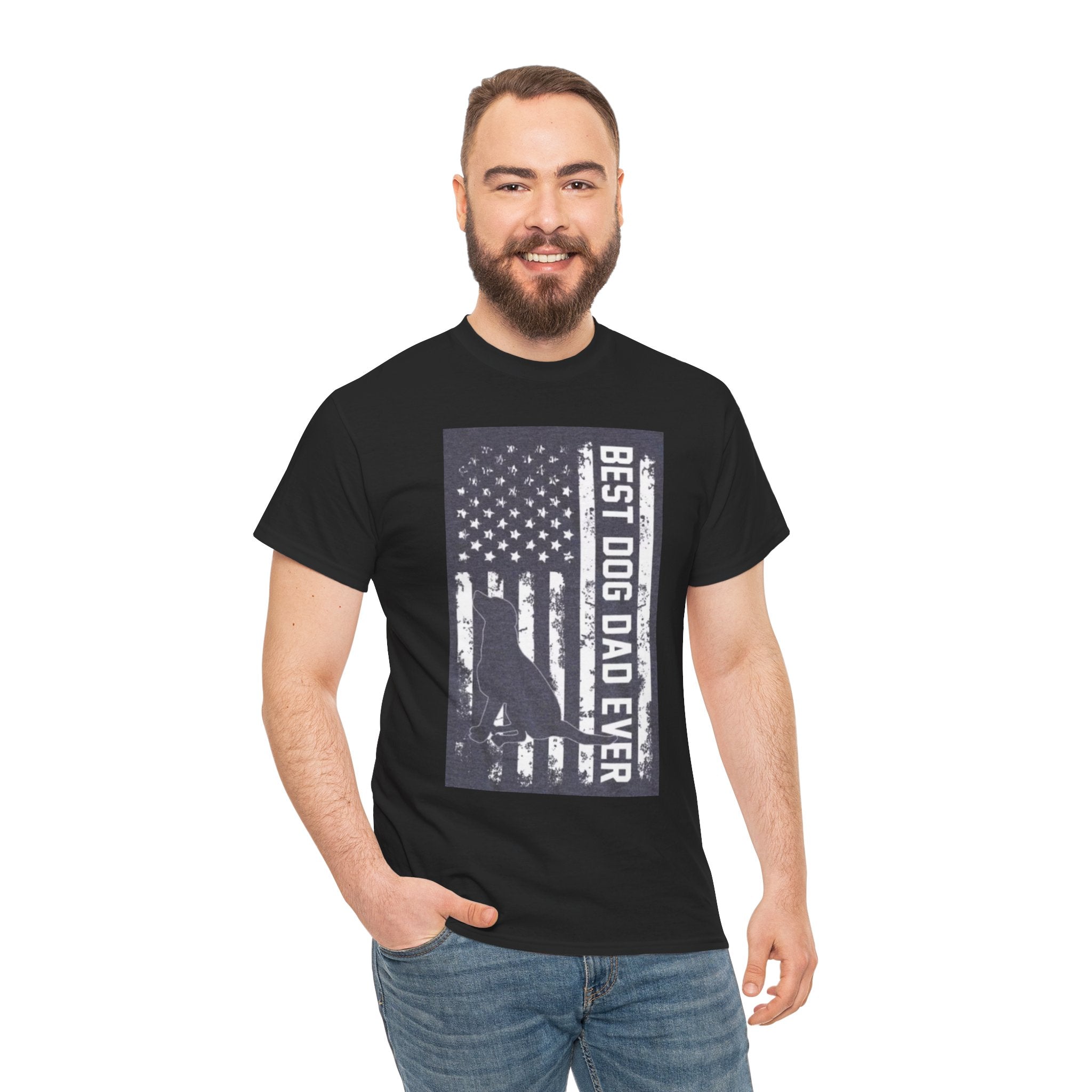 Best Dog Dad Ever T-Shirt – Patriotic American Flag Dog Dad Tee