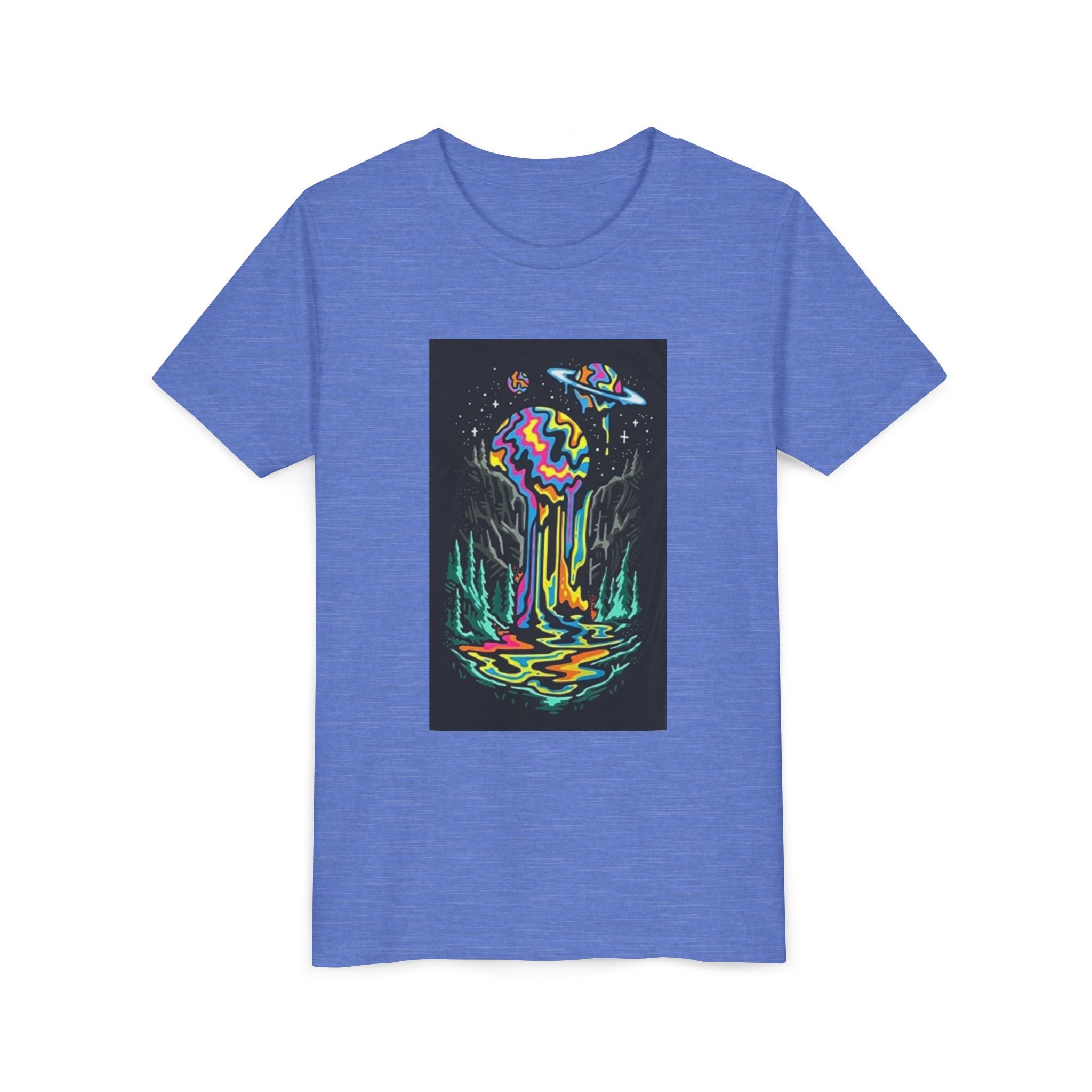 Youth Tee — Neon Drip Planet Space Graphic