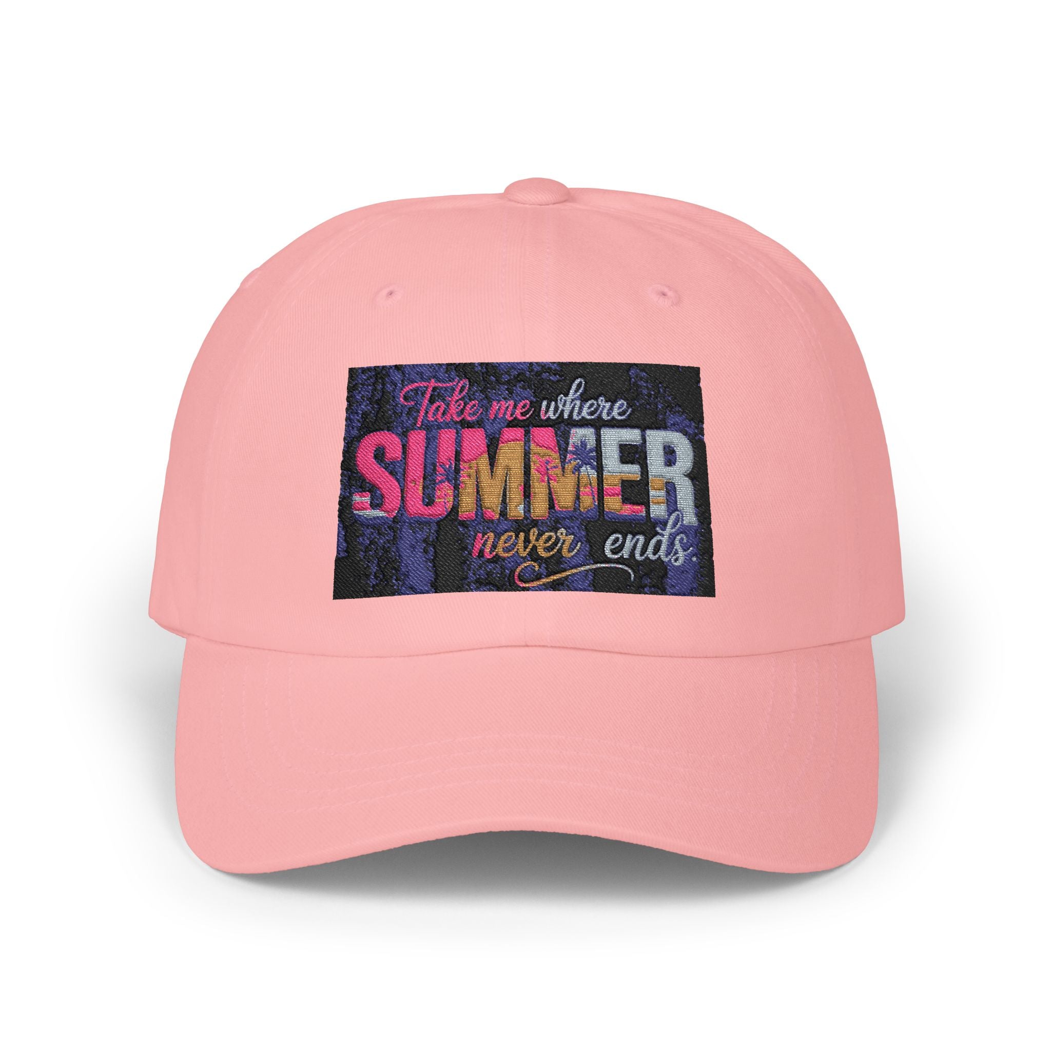 Dad Cap - 'Take Me Where Summer Never Ends' Embroidered Vintage Beach Hat