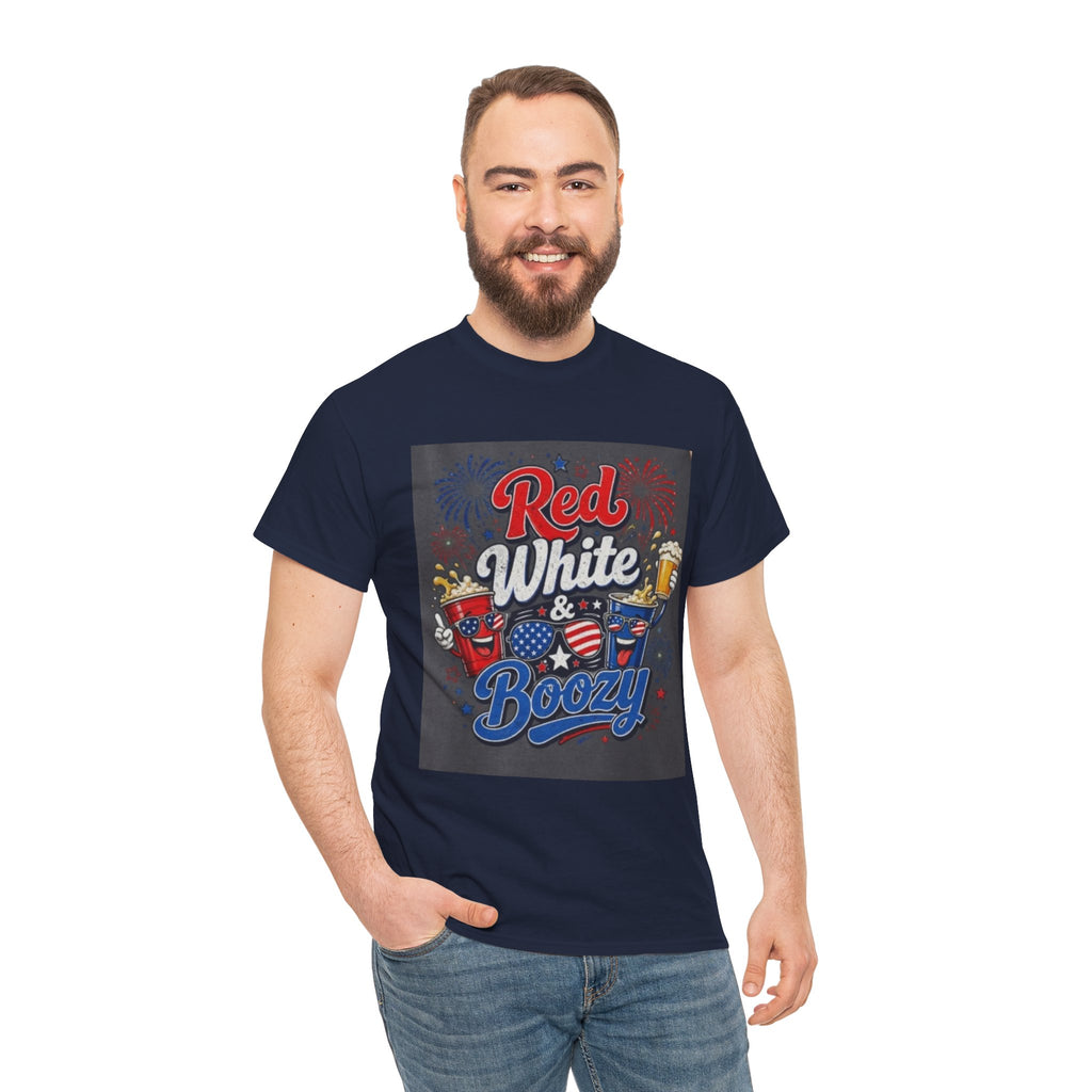 Red White & Boozy T-Shirt – Patriotic 4th of July Party Tee