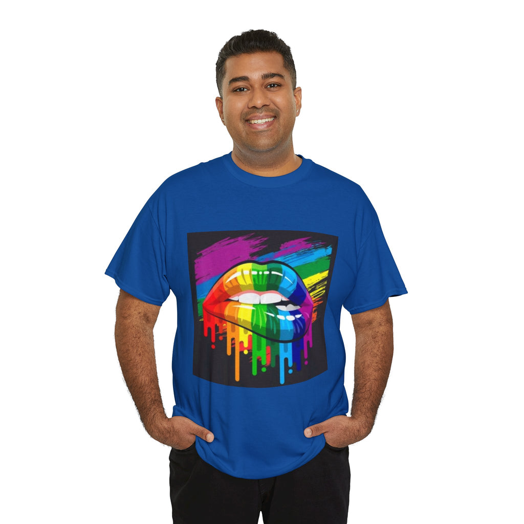 T-Shirt — Rainbow Drip Lips Pride Graphic Tee