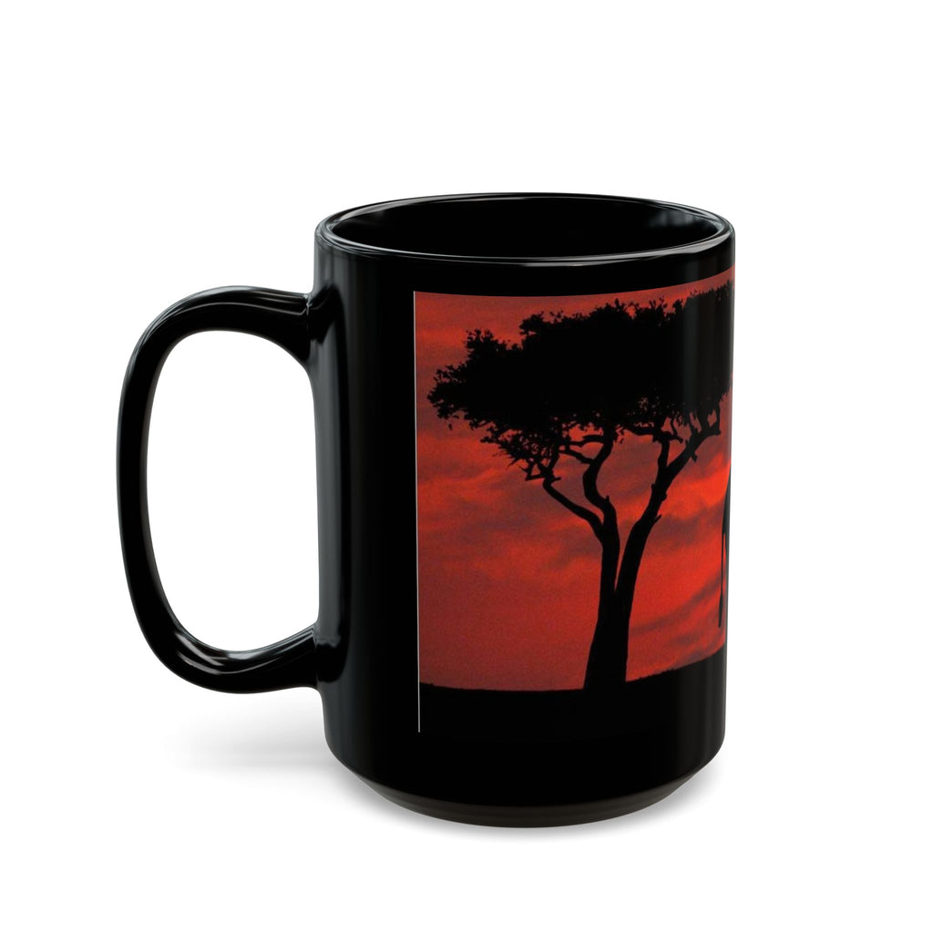 Elephant Sunset Mug — African Safari Silhouette Coffee Cup (11oz/15oz)
