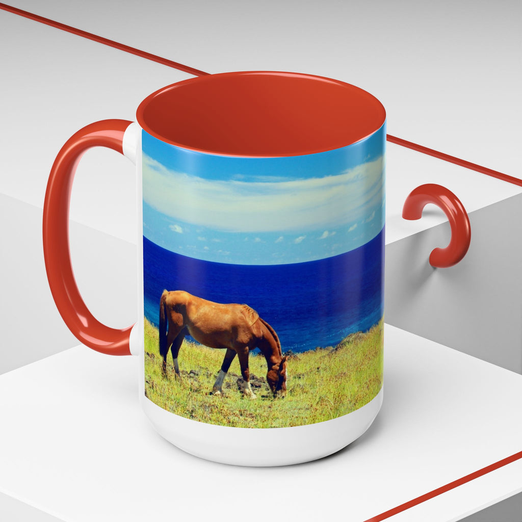 Coastal Landscape Accent Coffee Mug – Ocean View Beach Scene (11/15oz)