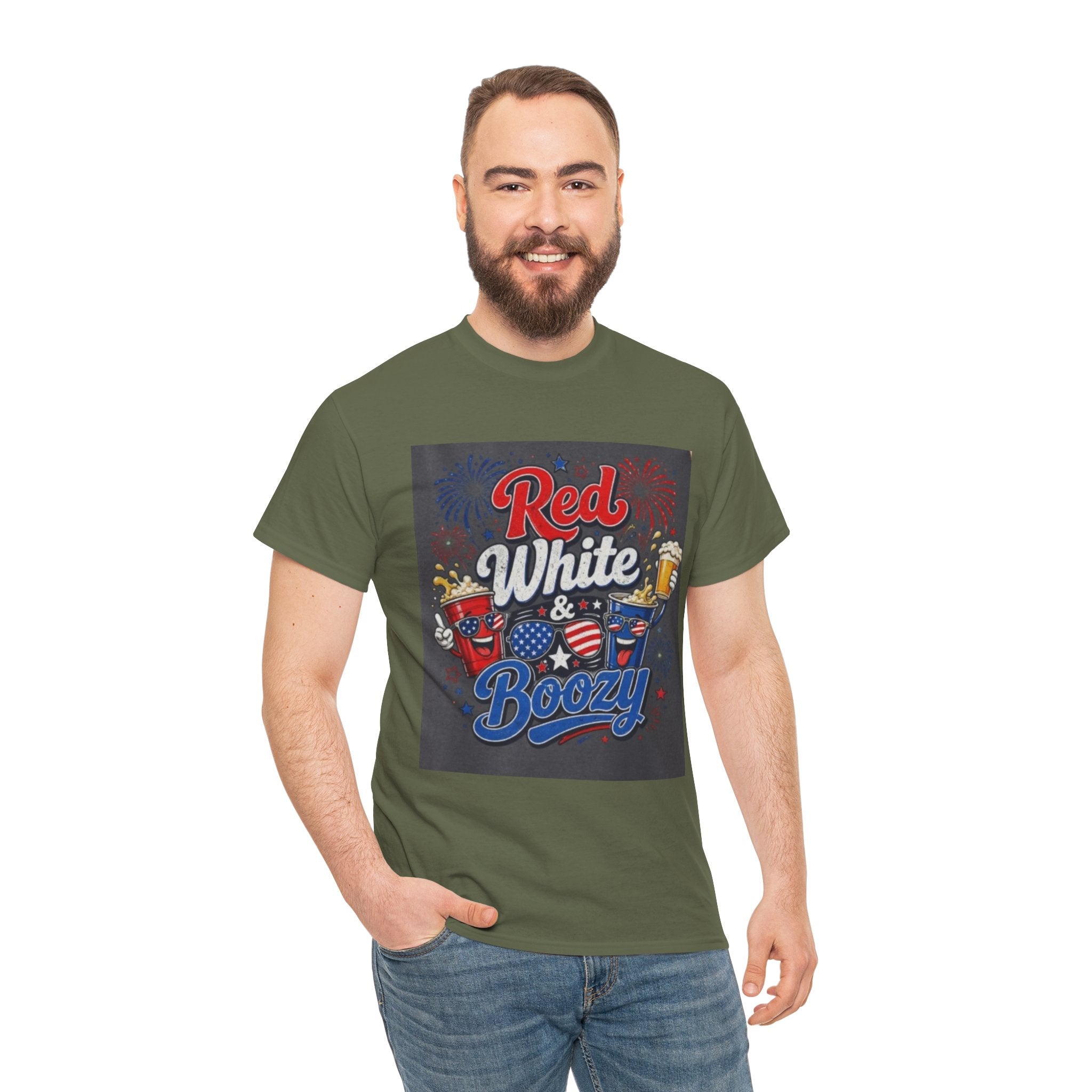 Red White & Boozy T-Shirt – Patriotic 4th of July Party Tee