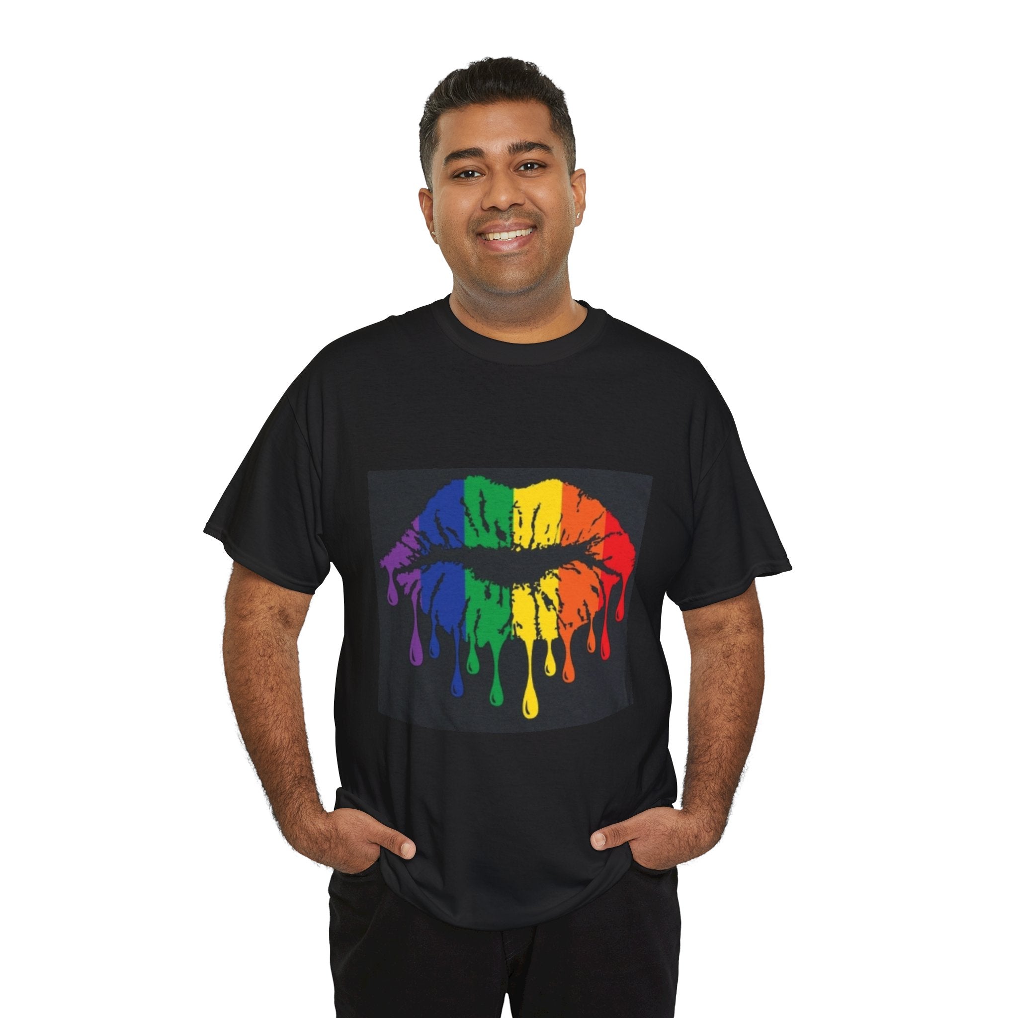 Rainbow Drip Kiss T-Shirt – LGBTQ+ Pride Graphic Tee
