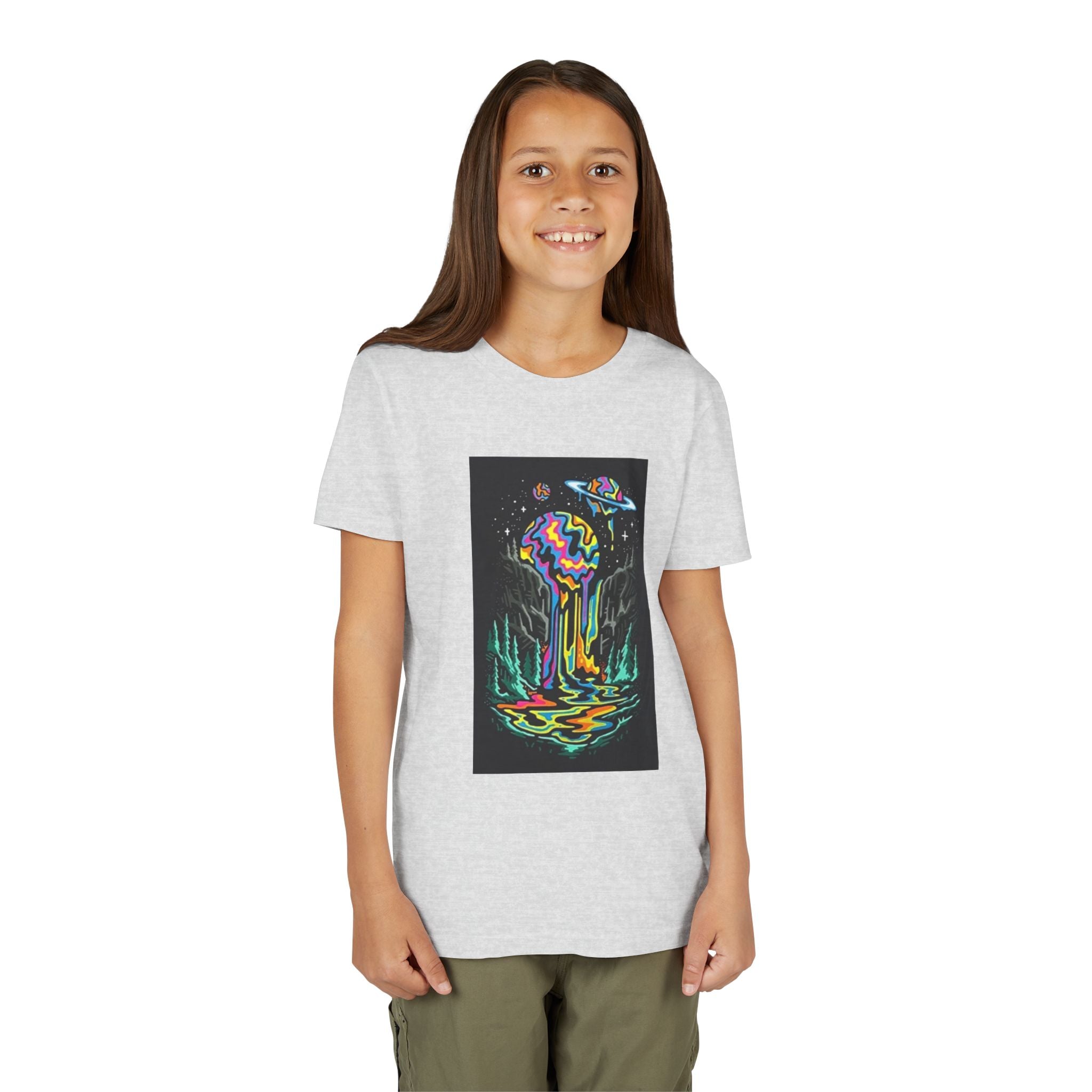 Youth Tee — Neon Drip Planet Space Graphic