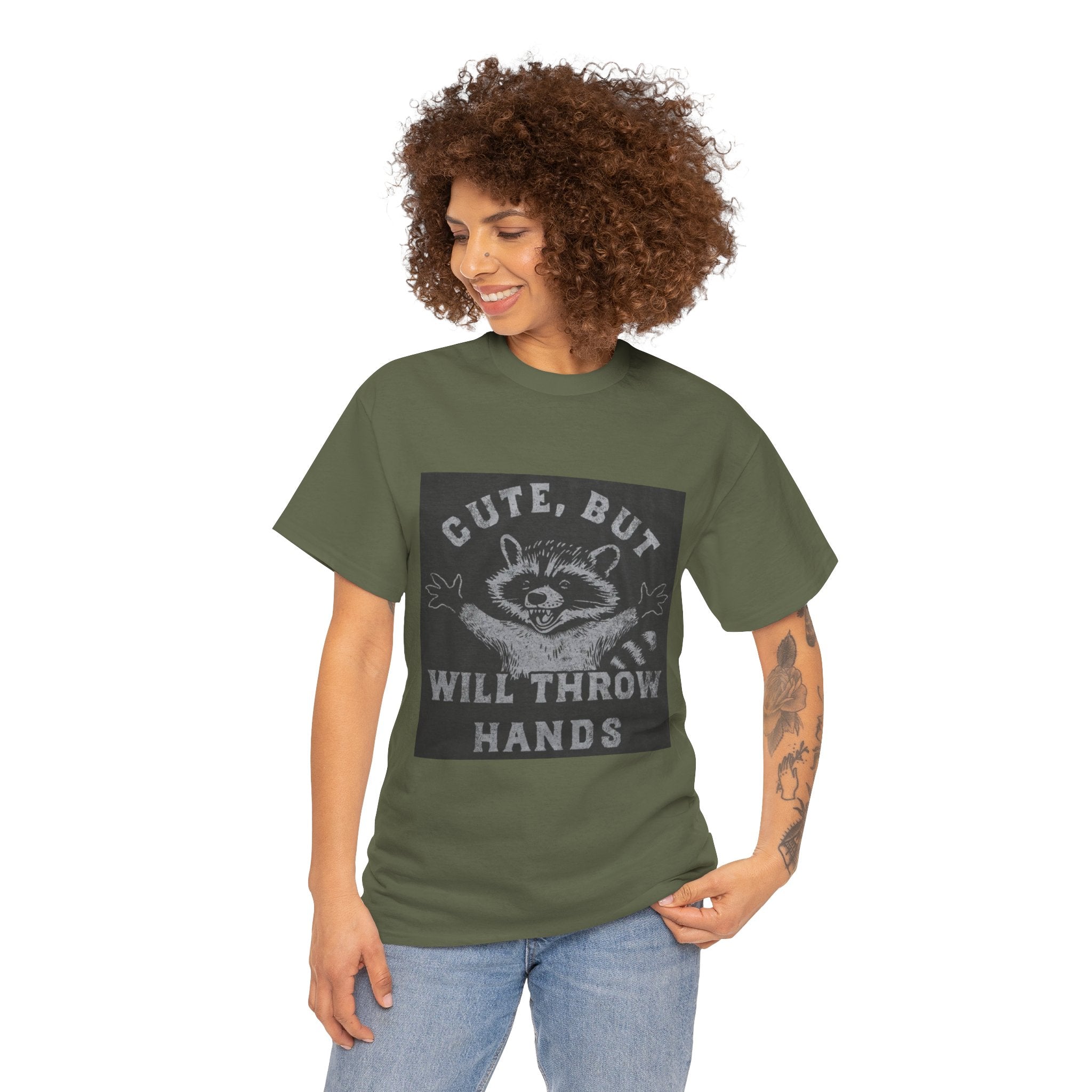 Cute But Will Throw Hands Raccoon T-Shirt