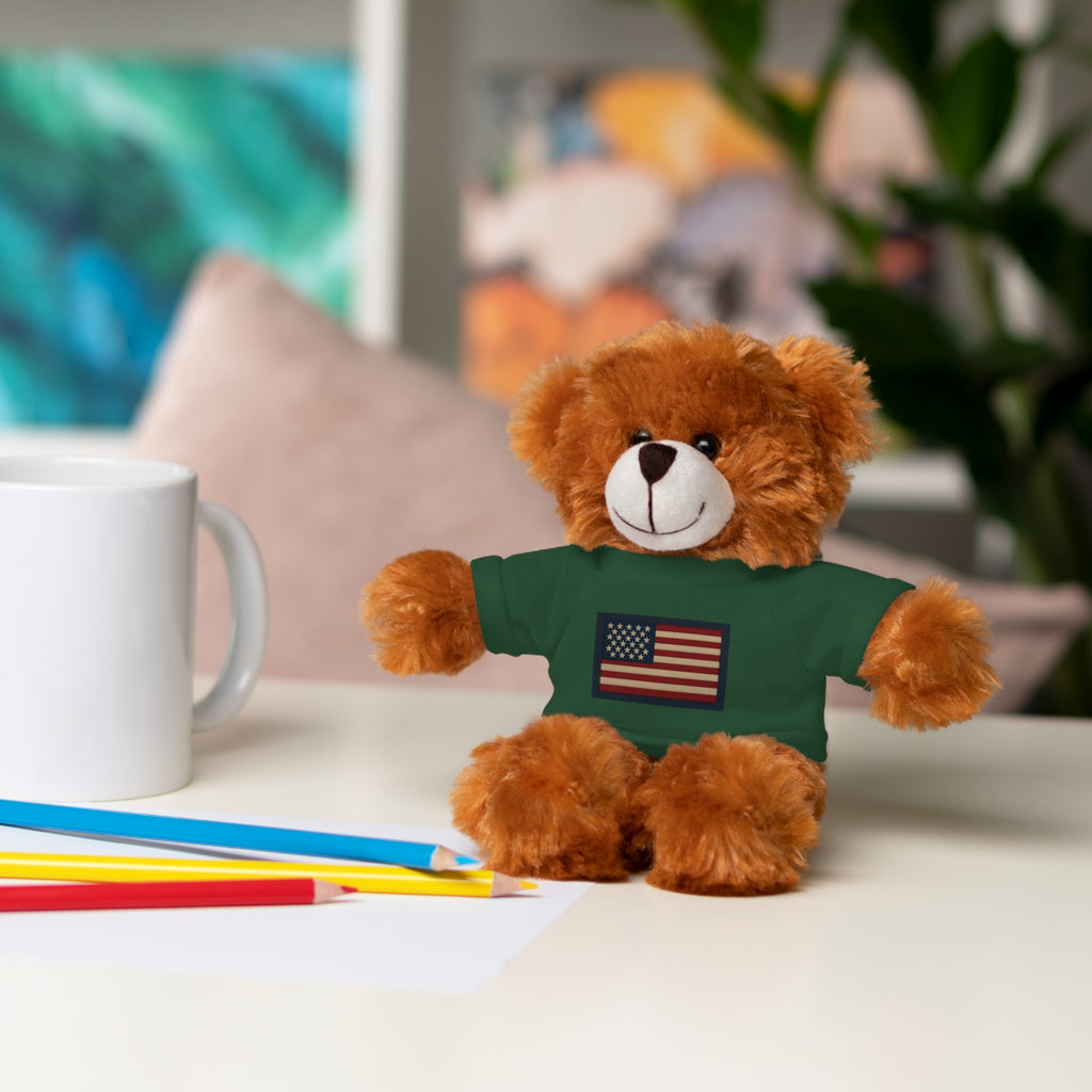 American Flag Teddy Bear with Tee — Patriotic Plush Gift