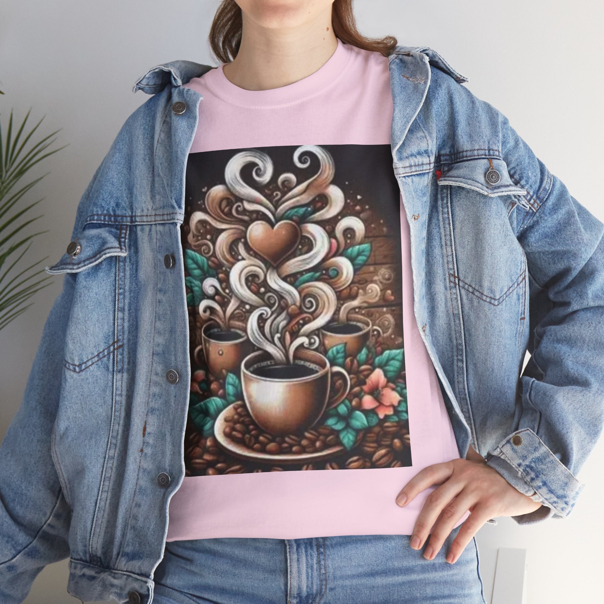 Coffee Cup T-Shirt — Whimsical Steaming Heart Coffee Design