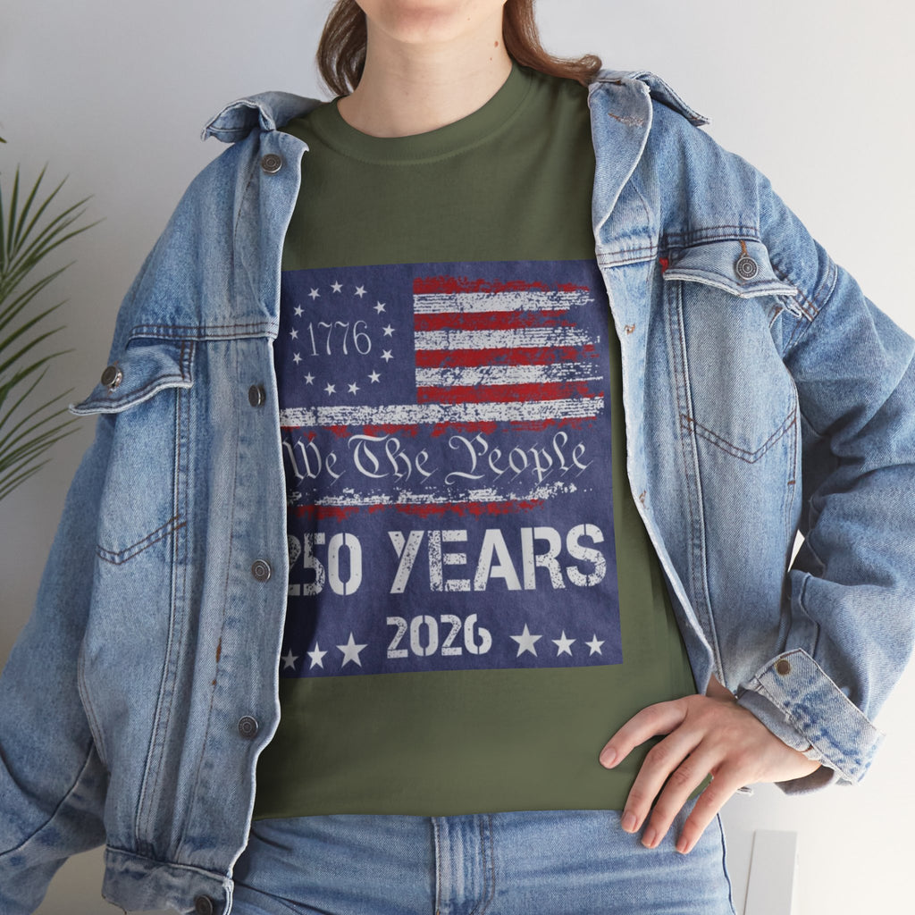T-Shirt — Vintage 'We The People 250 Years 2026' Patriotic American Flag Tee