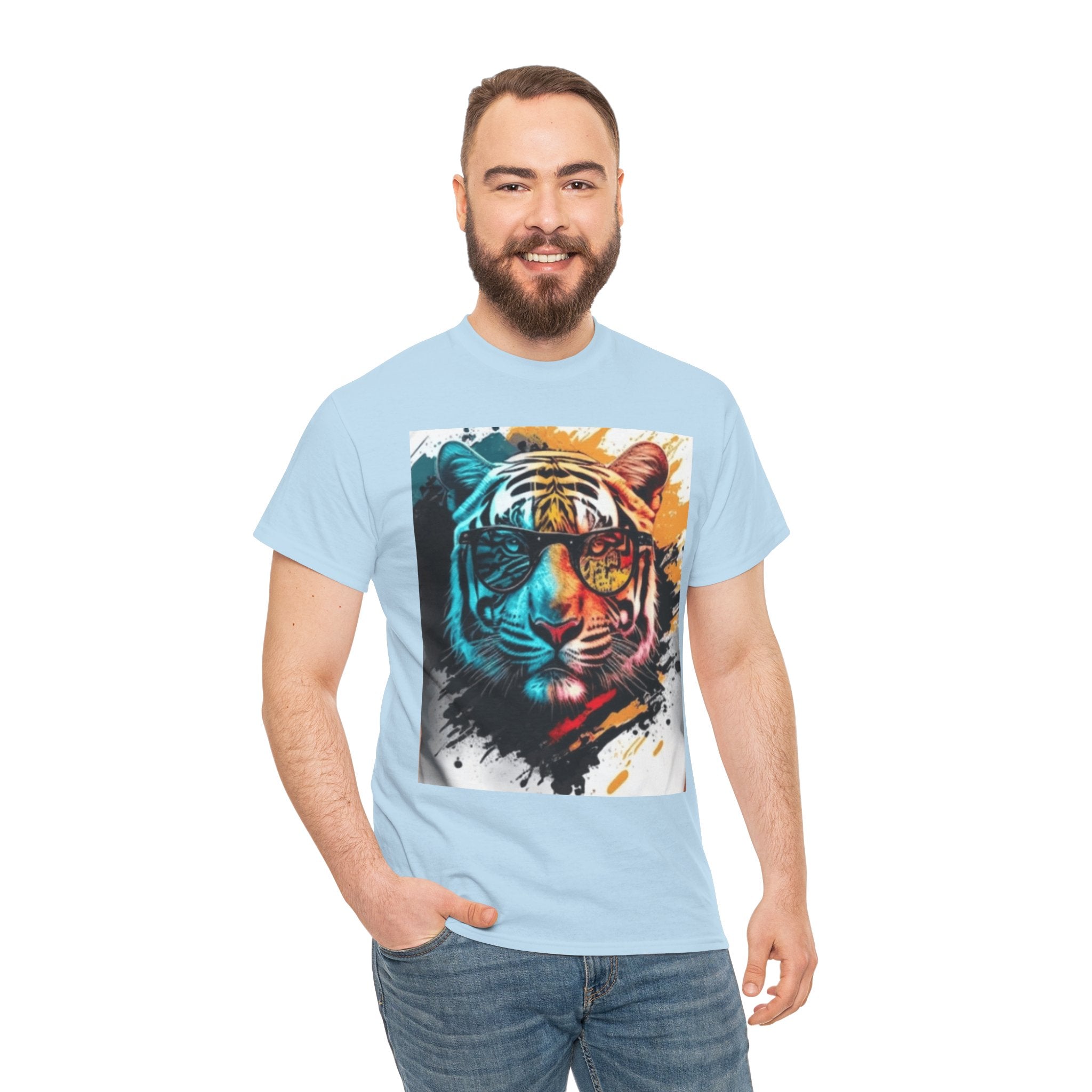 Tiger Portrait T-Shirt — Colorful Abstract Tiger Face Tee