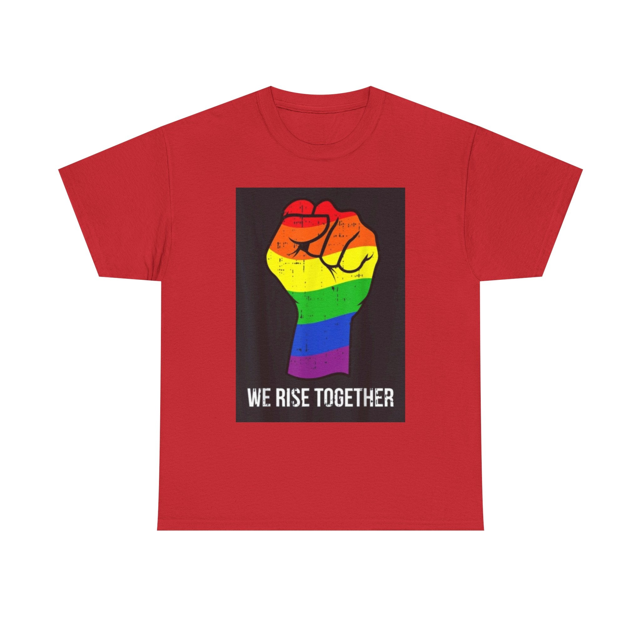 We Rise Together Rainbow Fist T-Shirt