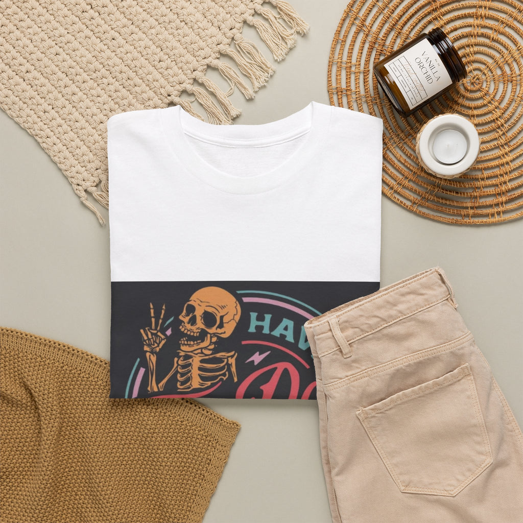 Have The Day You Deserve T-Shirt — Retro Skeleton Graphic Tee