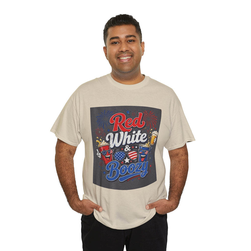 Red White & Boozy T-Shirt – Patriotic 4th of July Party Tee