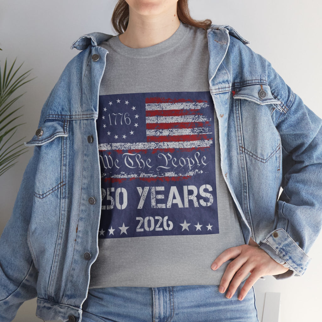 T-Shirt — Vintage 'We The People 250 Years 2026' Patriotic American Flag Tee