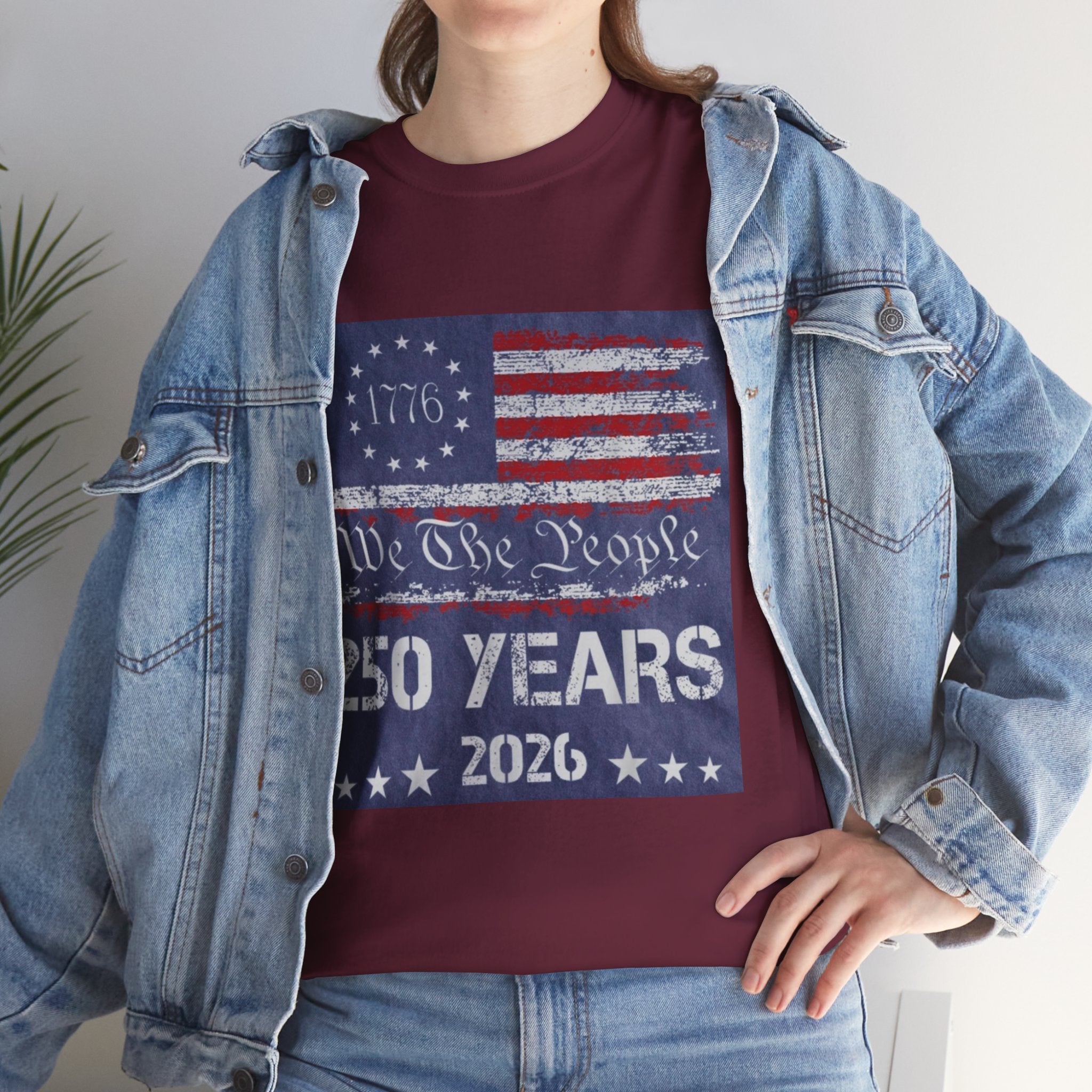 T-Shirt — Vintage 'We The People 250 Years 2026' Patriotic American Flag Tee