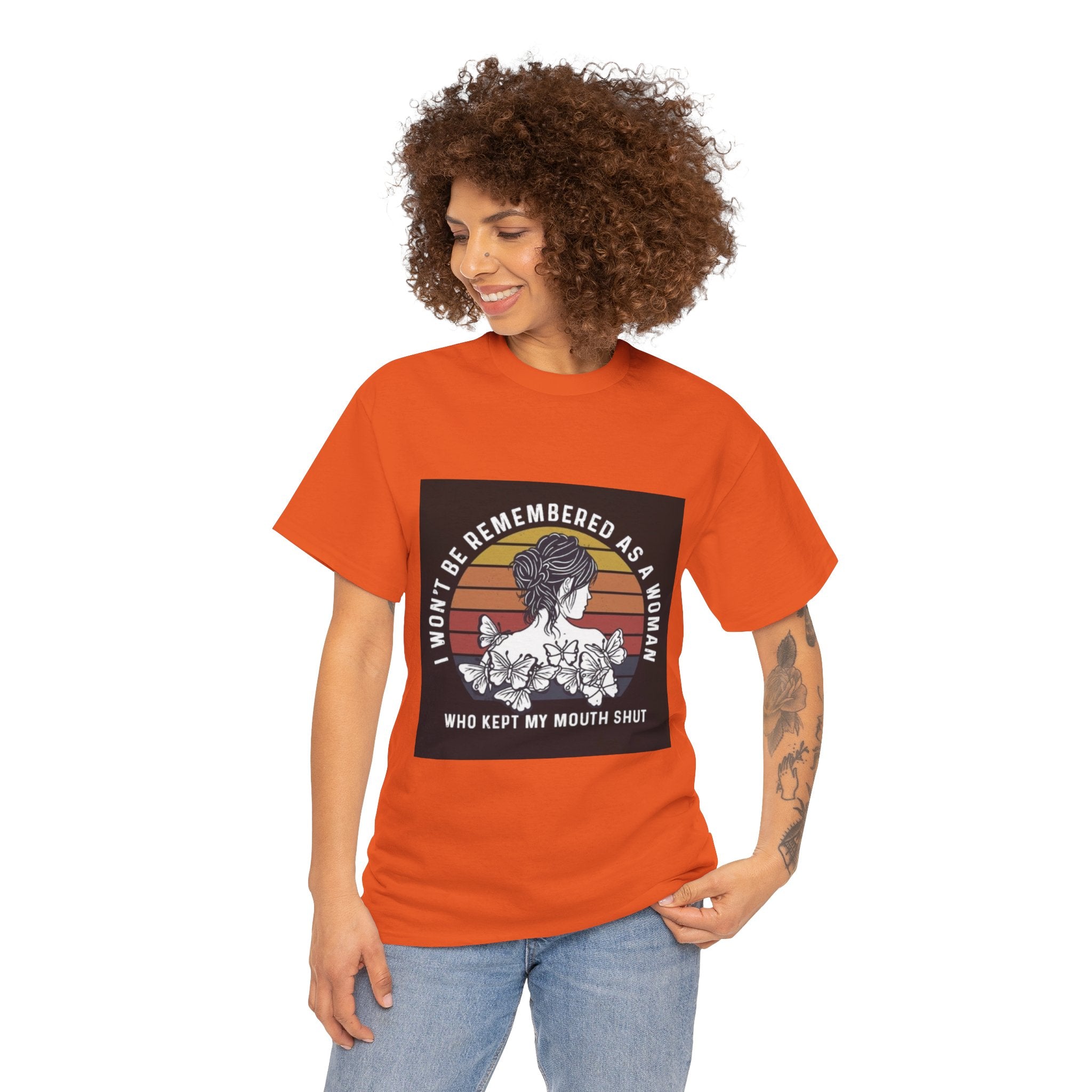 Graphic Tee — "I Won’t Be Remembered As A Woman Who Kept My Mouth Shut" Feminist Retro Floral T-Shirt