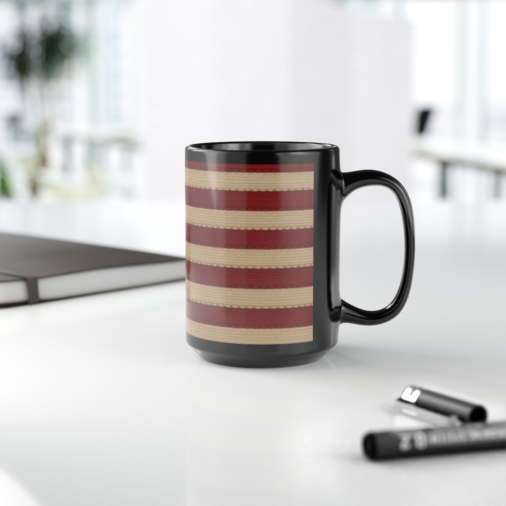 American Flag Vintage Black Mug — Patriotic Stars & Stripes Coffee Cup (11oz/15oz)