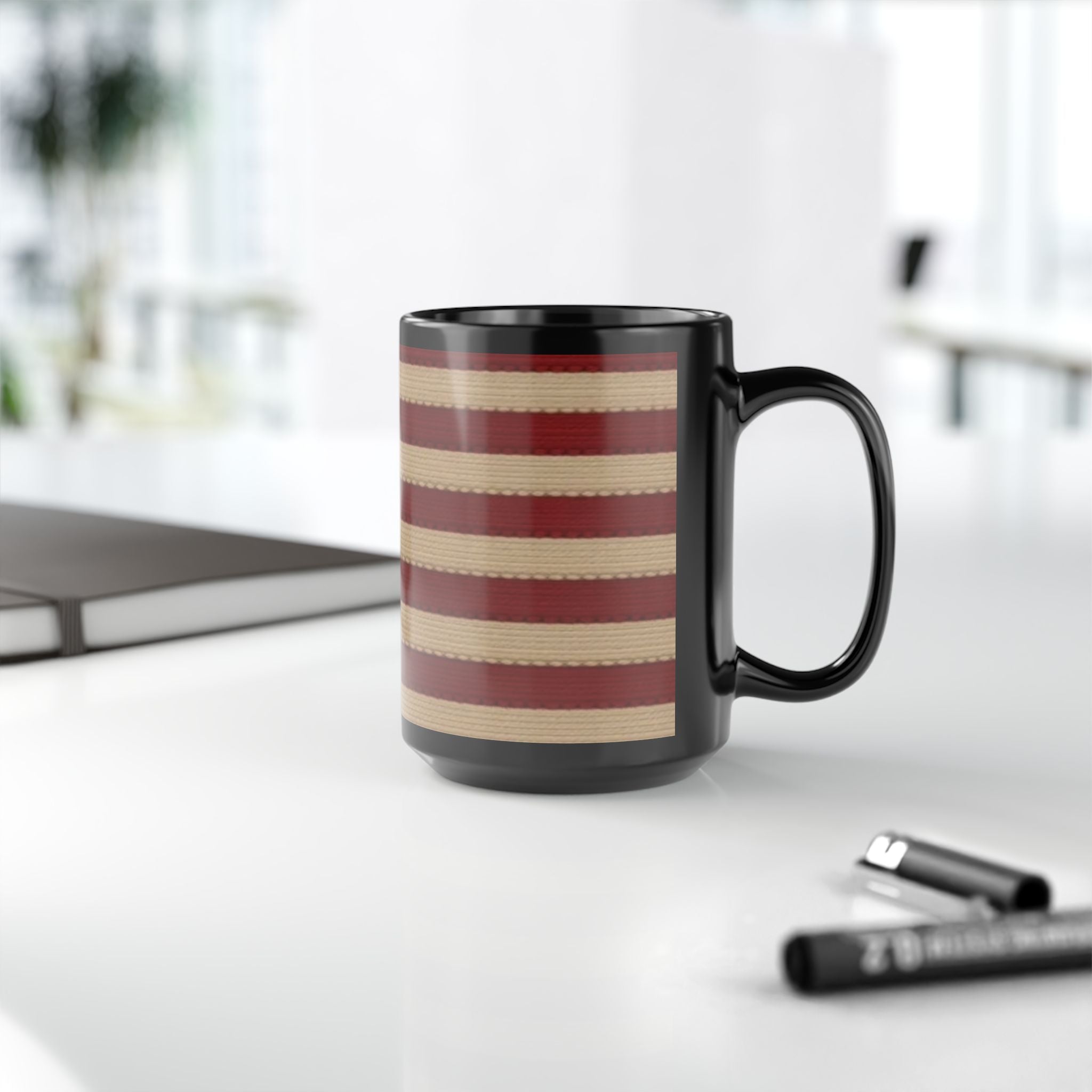 American Flag Vintage Black Mug — Patriotic Stars & Stripes Coffee Cup (11oz/15oz)