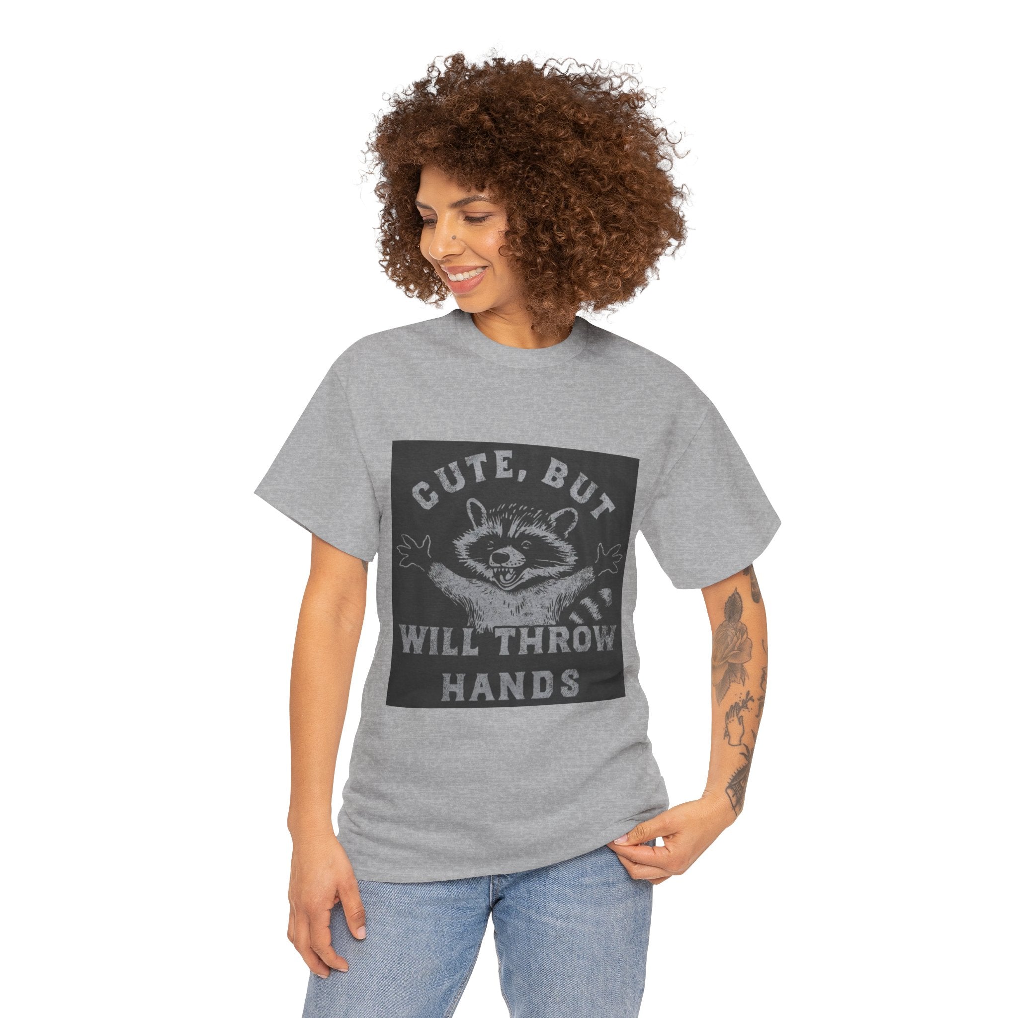 Cute But Will Throw Hands Raccoon T-Shirt