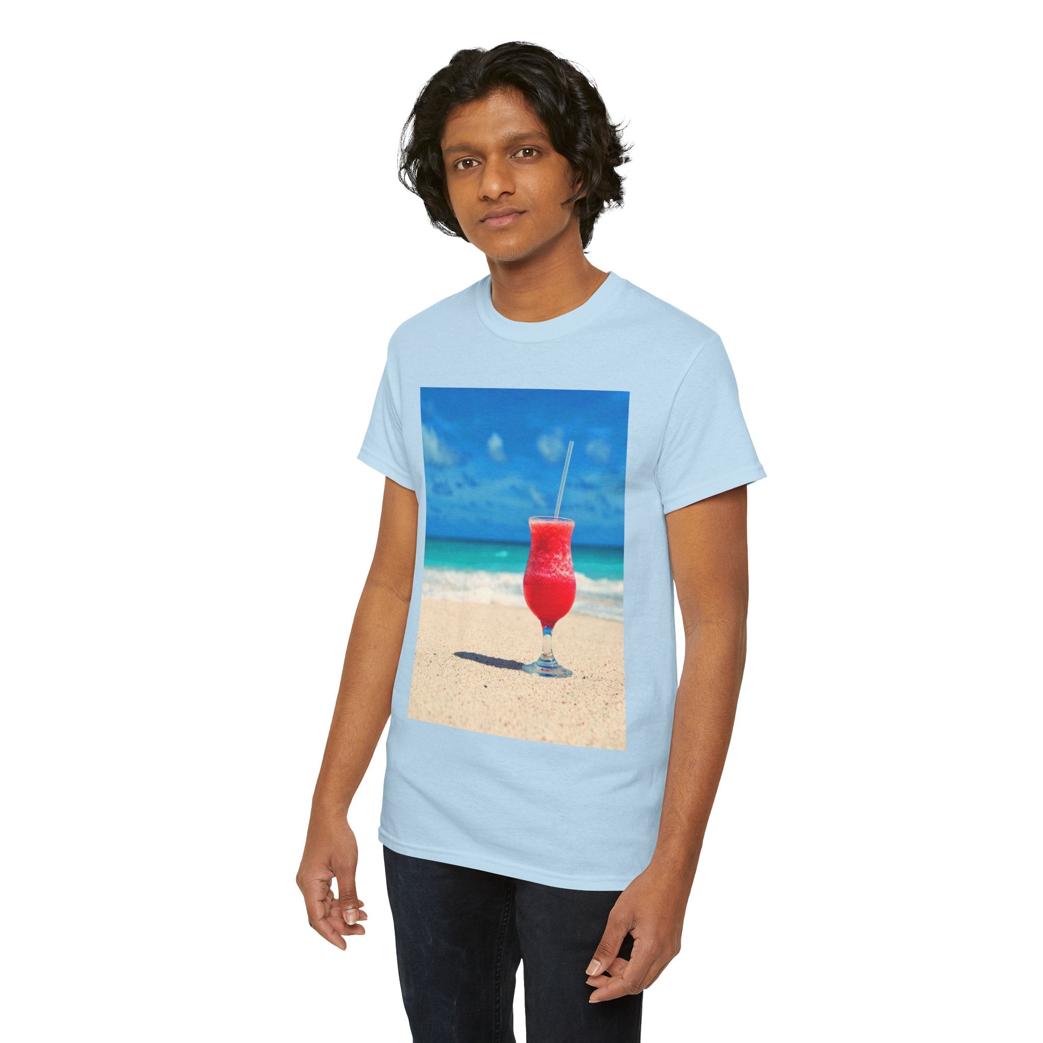 Tropical Beach Cocktail Graphic Tee (Summer Vacation Drink)