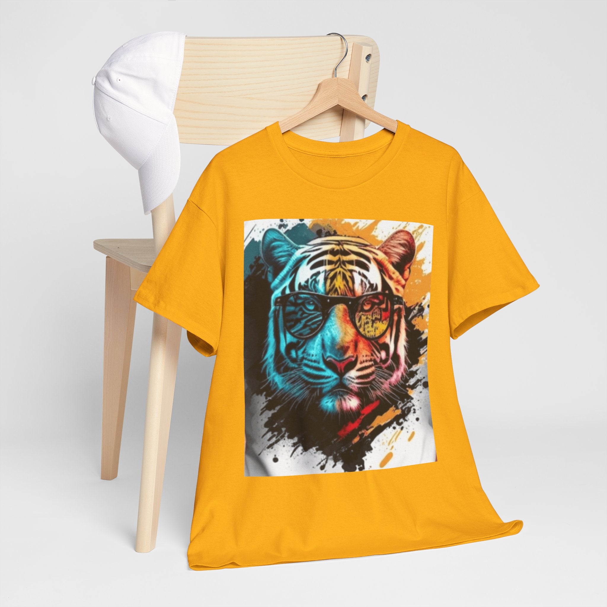 Tiger Portrait T-Shirt — Colorful Abstract Tiger Face Tee