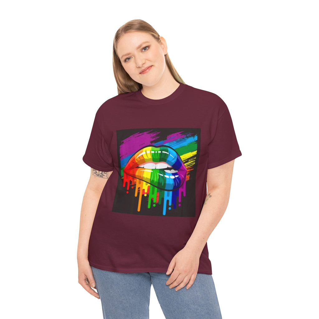 T-Shirt — Rainbow Drip Lips Pride Graphic Tee