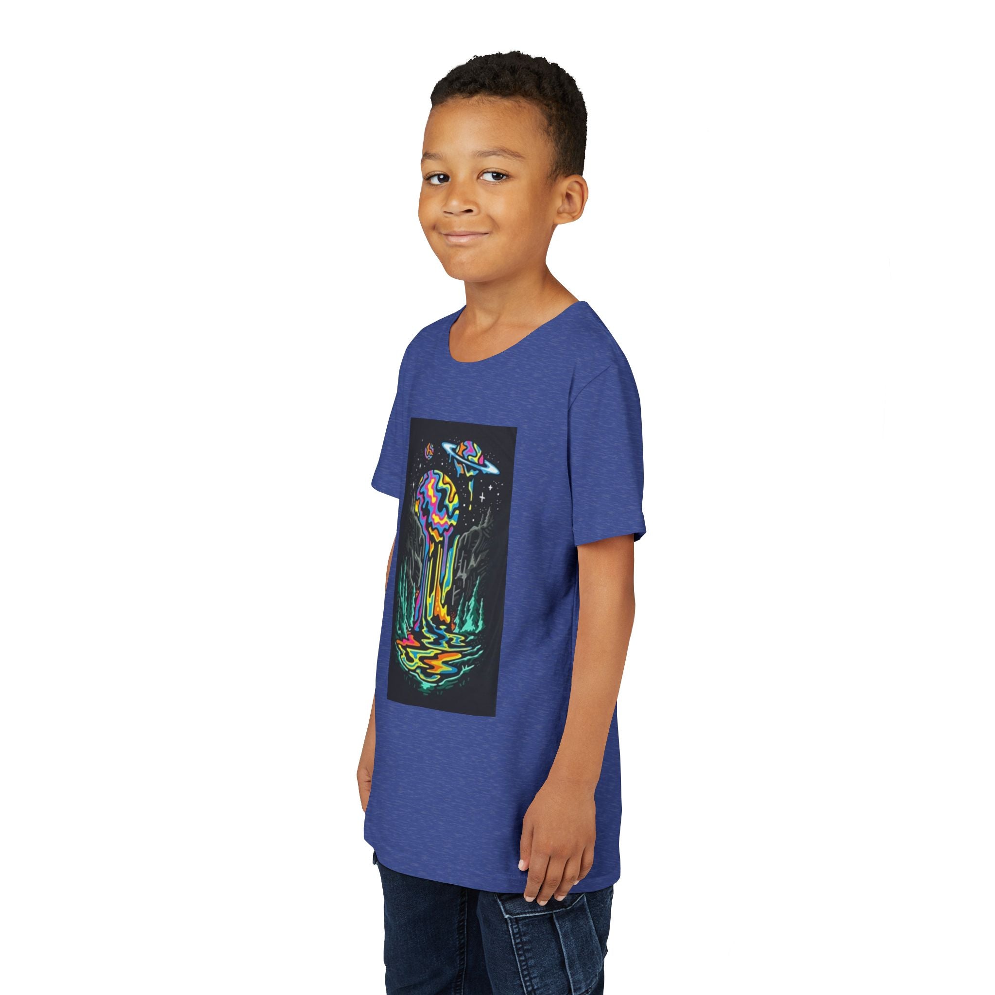 Youth Tee — Neon Drip Planet Space Graphic