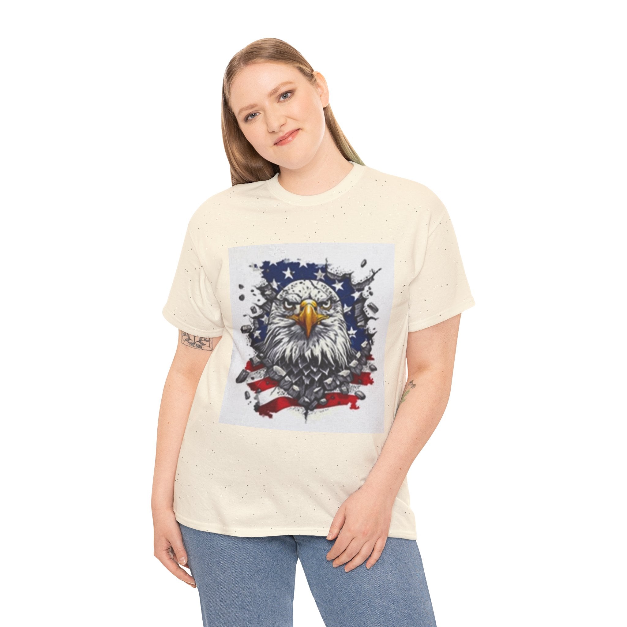 Eagle American Flag T-Shirt — Patriotic Bald Eagle Graphic Tee for 4th of July