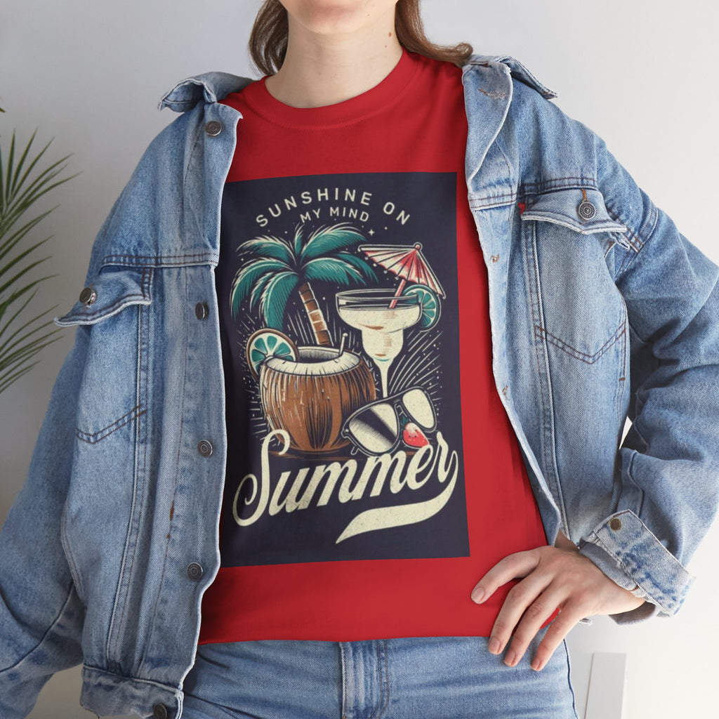 Summer Cocktail Tee — "Sunshine On My Mind" Tropical Beach T-Shirt