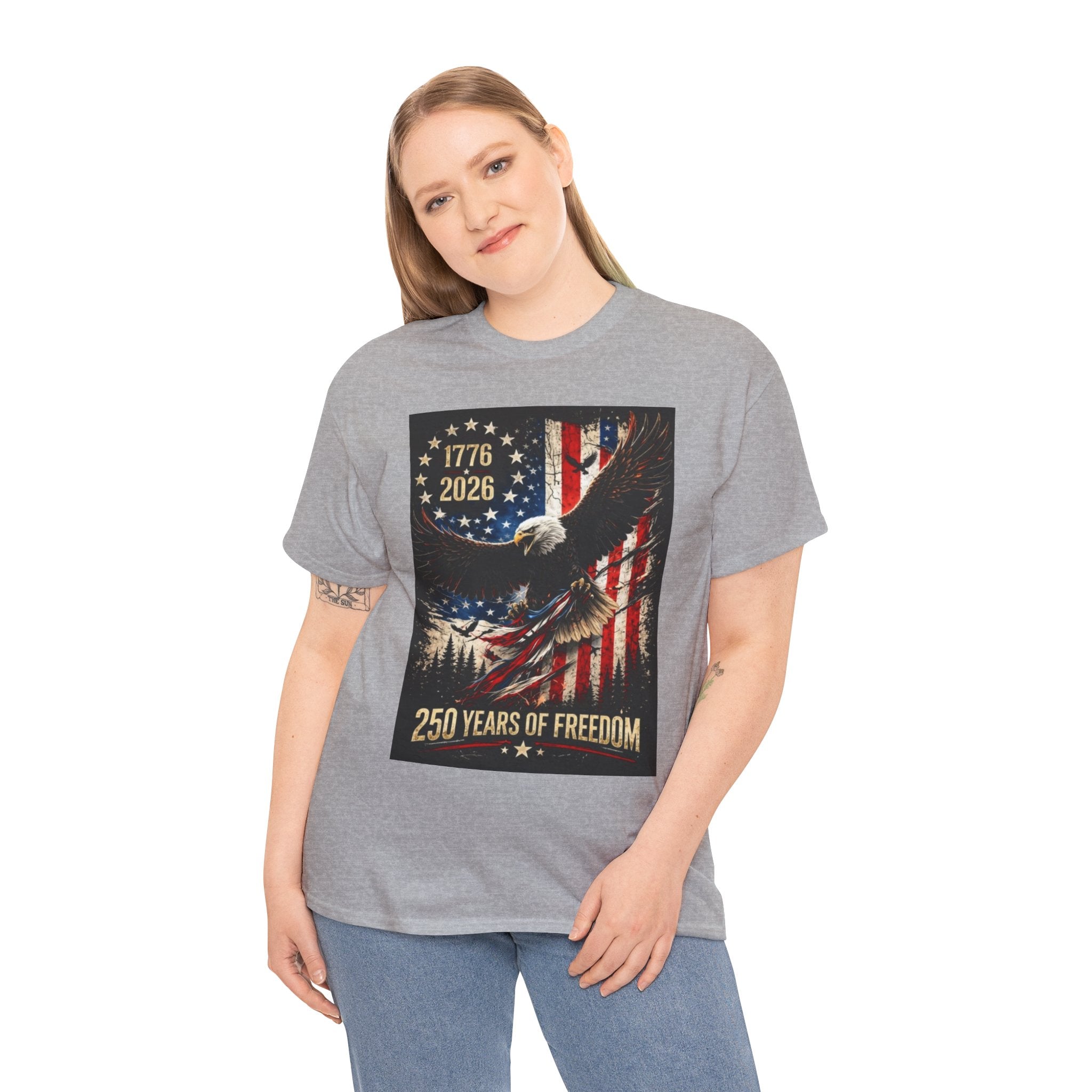 Patriotic Tee — 1776–2026 Bald Eagle "250 Years of Freedom" Shirt