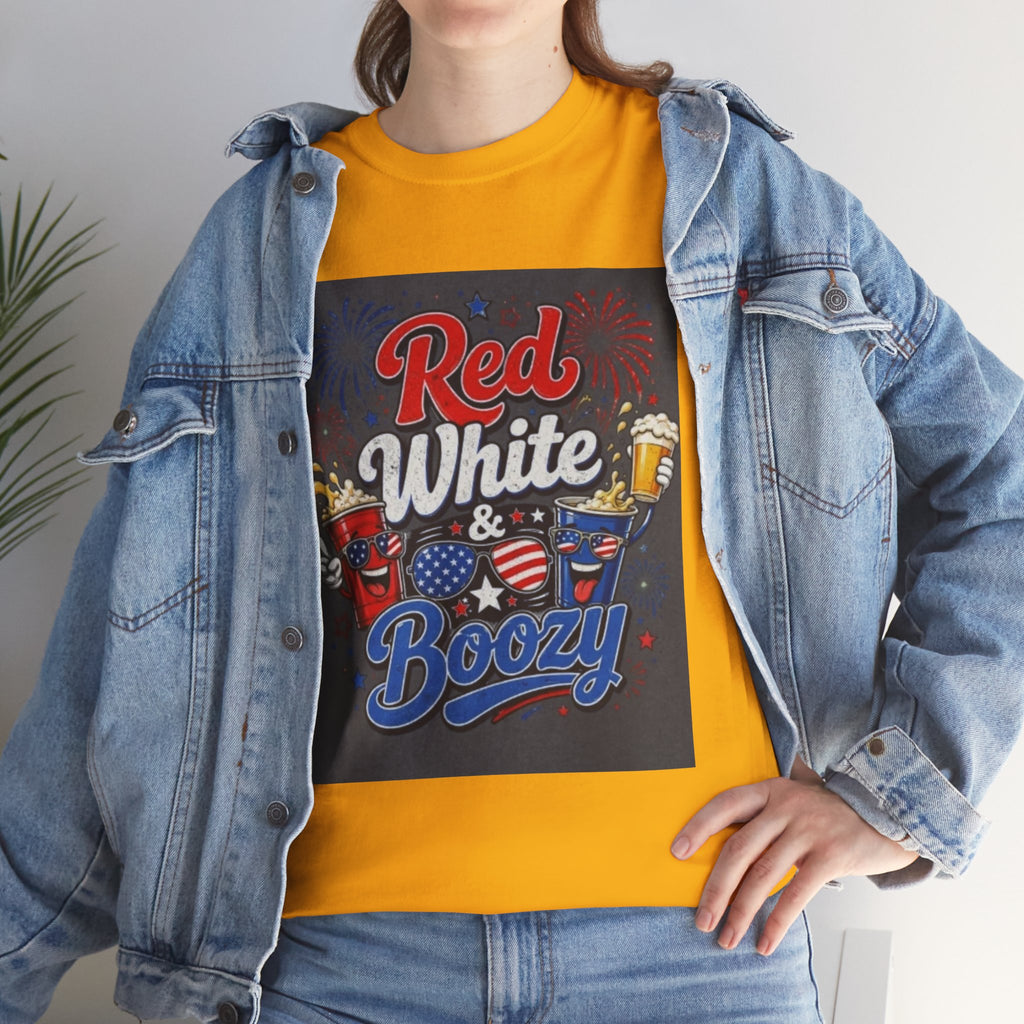 Red White & Boozy T-Shirt – Patriotic 4th of July Party Tee