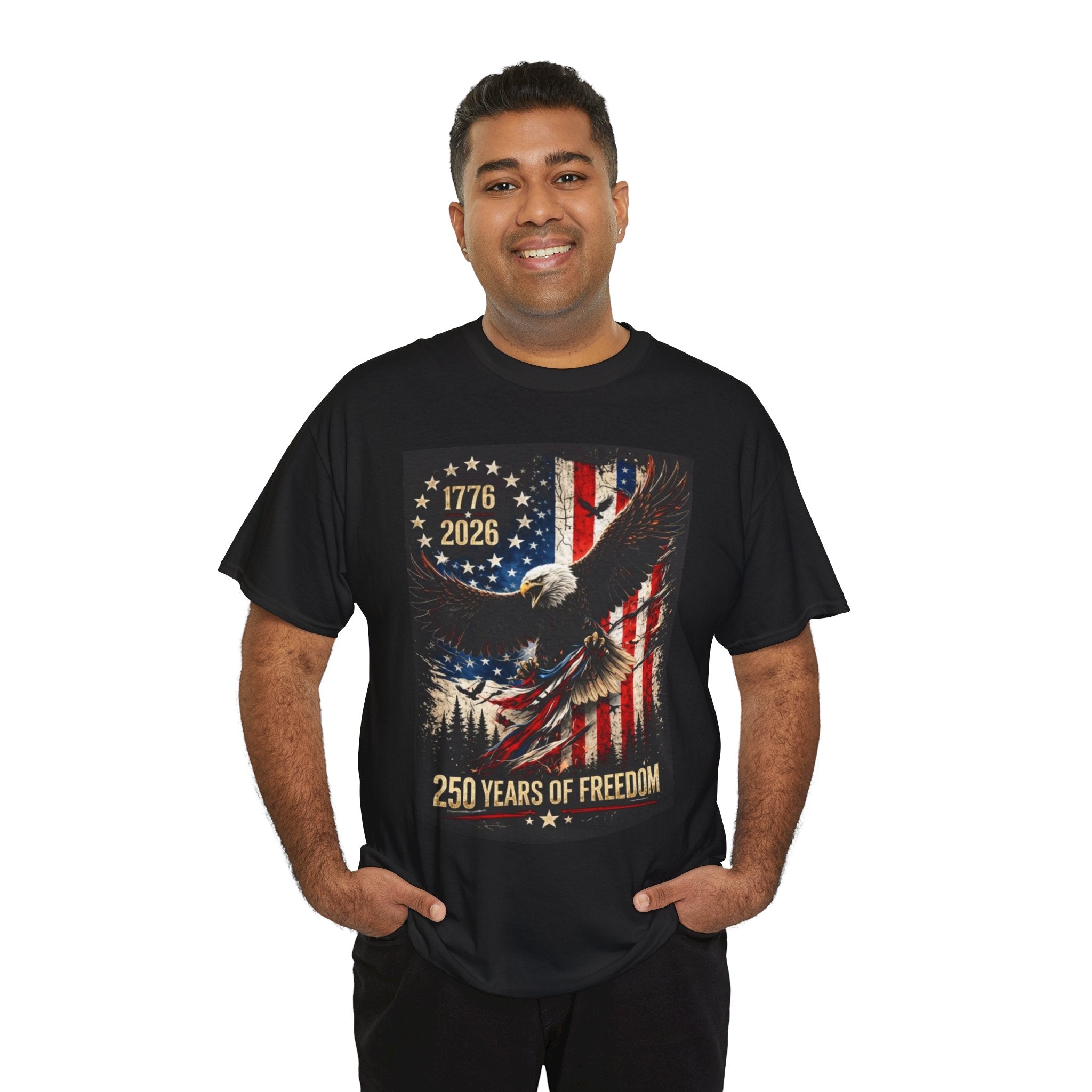 Patriotic Tee — 1776–2026 Bald Eagle "250 Years of Freedom" Shirt