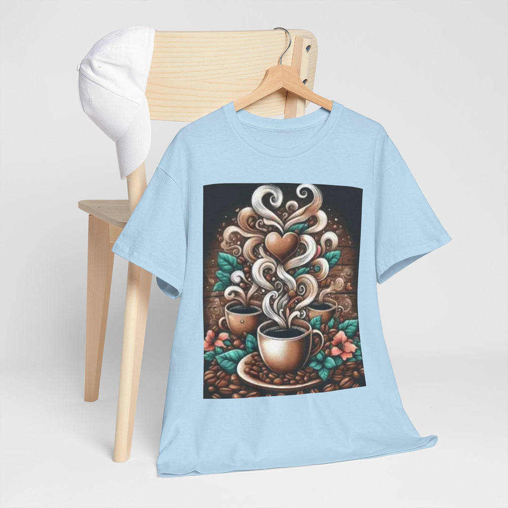 Coffee Cup T-Shirt — Whimsical Steaming Heart Coffee Design